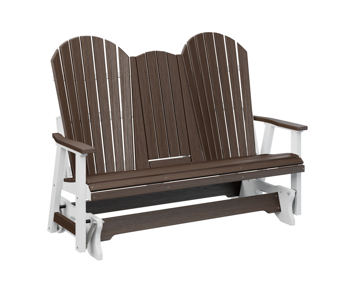 Berlin Gardens Comfo Back 3-Seat Glider Bench with Console - Outdoor Patio Furniture for Relaxing in Garden, Deck, or Backyard