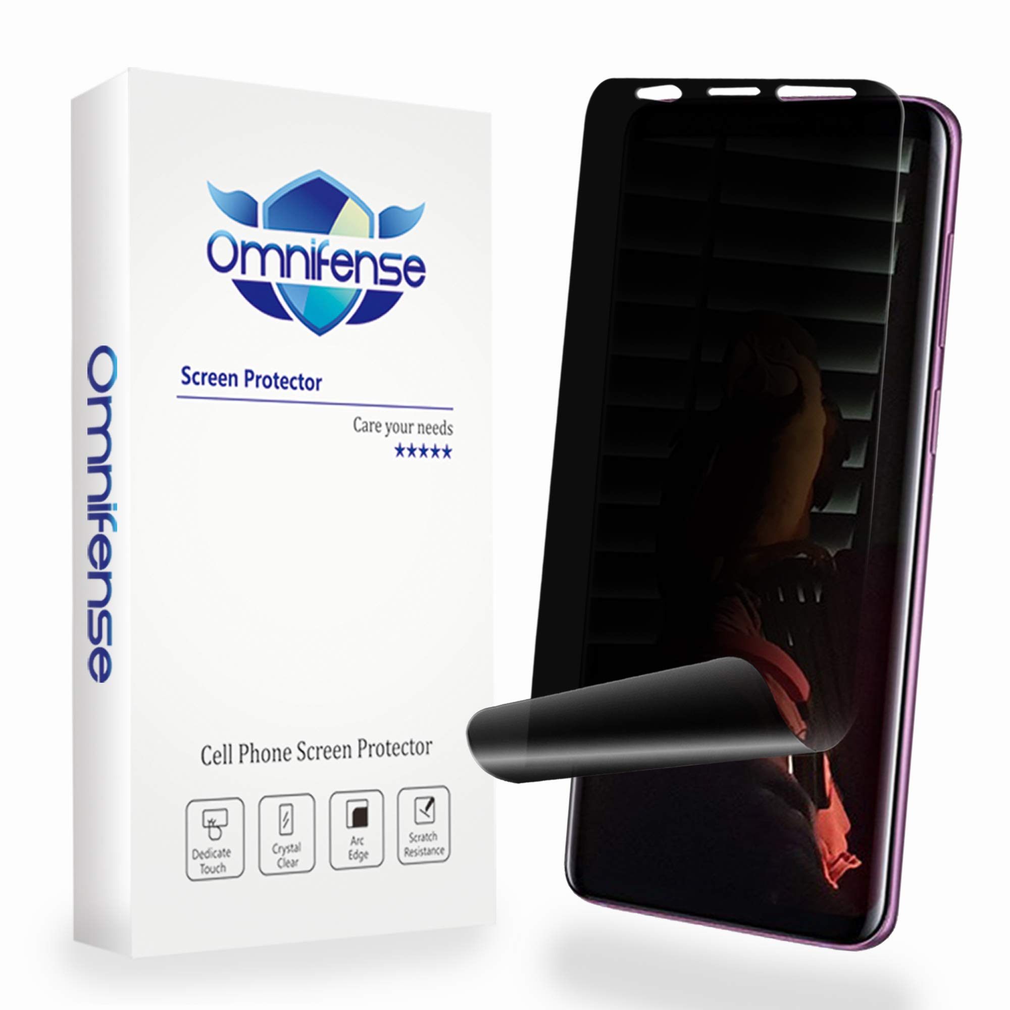Galaxy S9 Privacy Screen Protector - 2-Way Anti-Spy Full Coverage Nano Shield Soft Film (2-Pack) + Back Skin Protector (1-Pack) for Samsung Galaxy S9 - Perfect for Office Privacy & Public Use