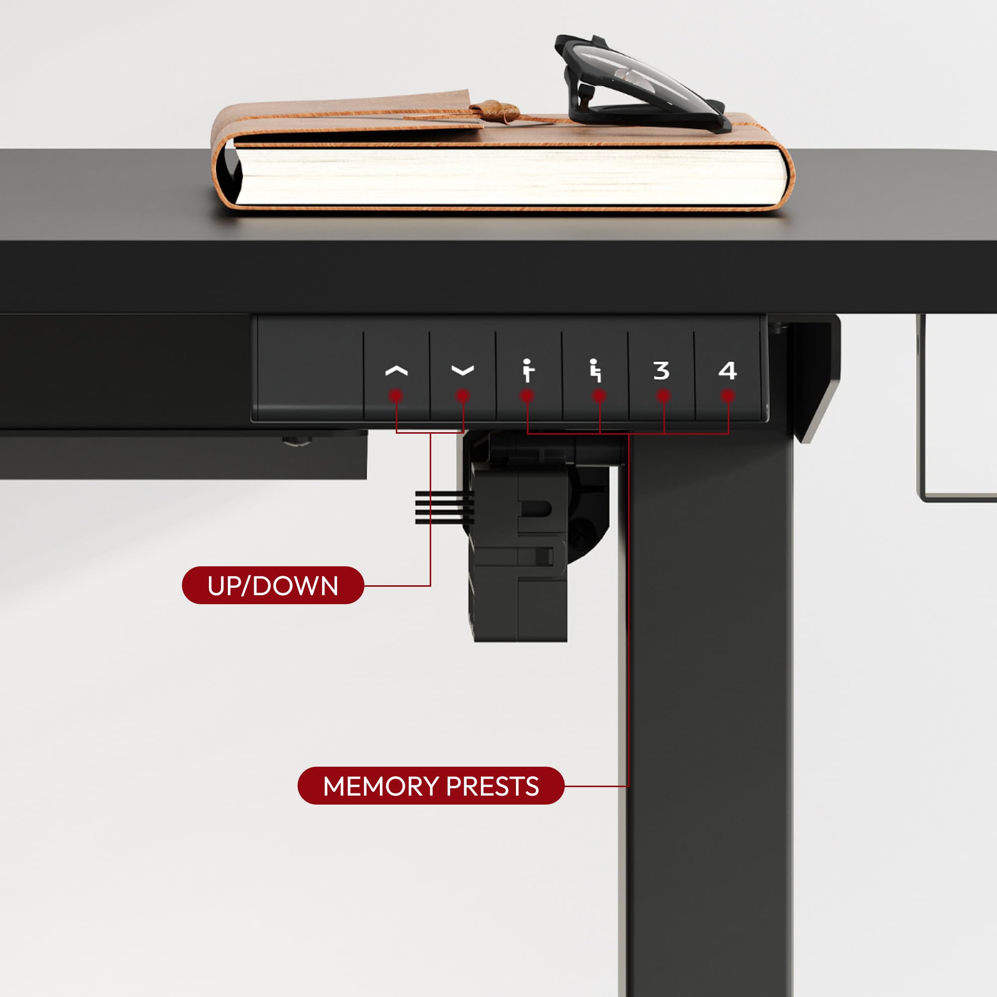 SANODESK 40 x 24 Inches Electric Standing Desk - Height Adjustable Whole-Piece Desktop with 6-Button Controller - Ergonomic Computer Desk for Home Office (Black Frame + Black Tabletop) - Perfect for Remote Work, Gaming & Study Setup