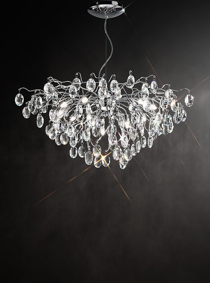 Beckham 12/13/15/21 Light Pendant with Chrome Finish - Modern Ceiling Lighting for Living Room, Bedroom & Dining Room