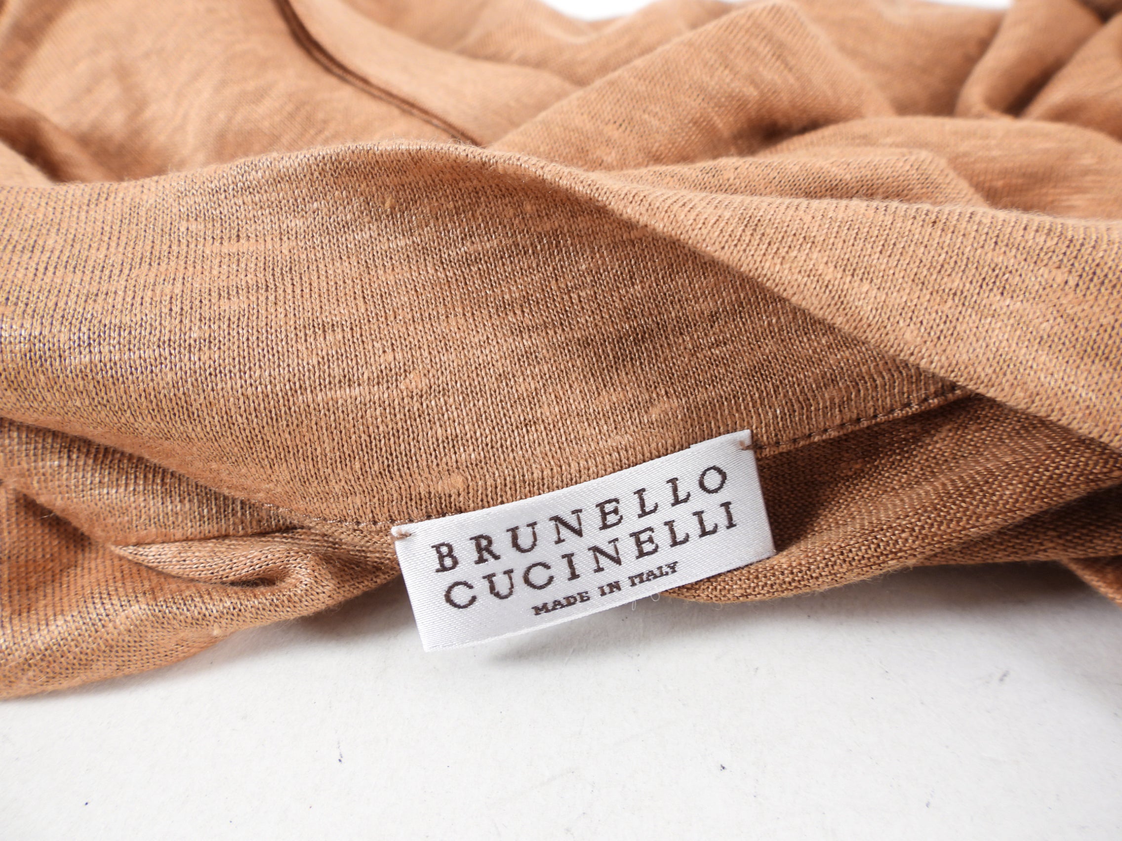 Brunello Cucinelli Rust Orange Linen T-Shirt for Men - Soft Breathable Short Sleeve Tee - Perfect for Summer Casual Wear & Beach Outings