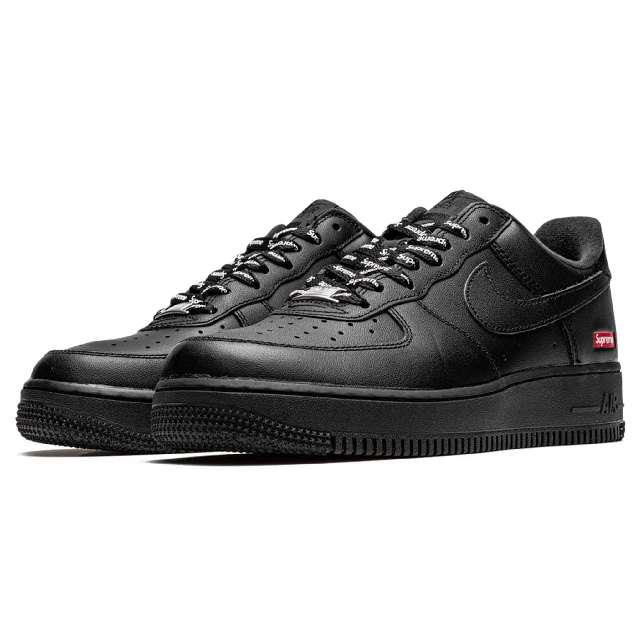 Nike x Supreme Air Force 1 Low Black Box Logo Sneakers - Men's Limited Edition Streetwear Shoes for Urban Fashion & Sneaker Collectors