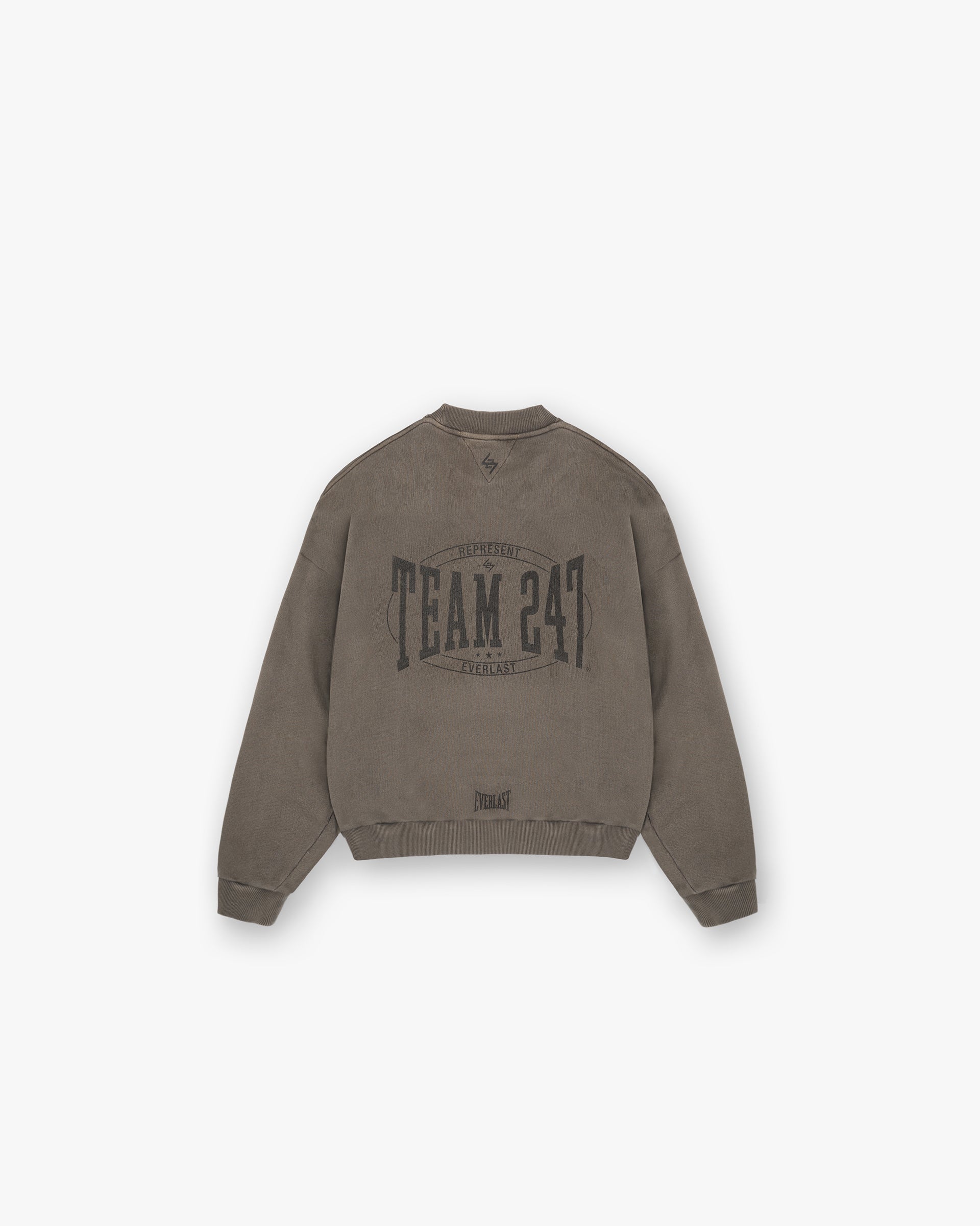 Everlast Training Camp Boxy Sweater - Washed Brown | 247 X | Comfortable & Stylish Workout Hoodie for Gym, Running & Casual Wear
