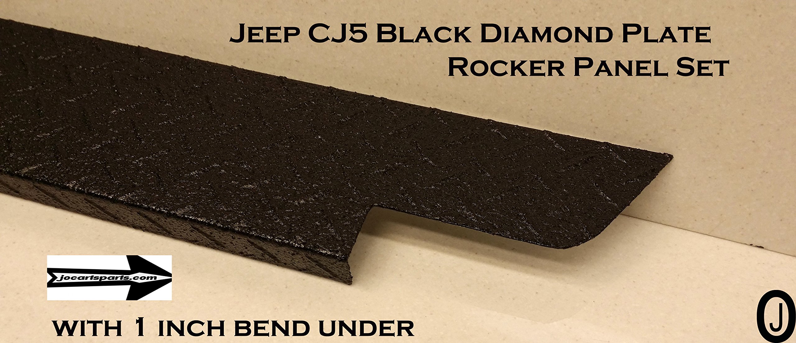 Black Diamond Plate Side Rocker Panel Set of 2 for Jeep CJ5 - 5 1/4