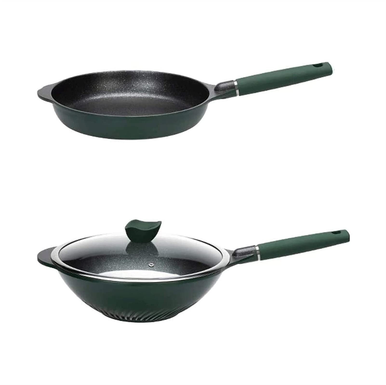 Premium PWV Professional Aluminum Non-Stick Cookware Set - 10-Piece Kitchen Pan & Pot Set with Stay-Cool Handles for Sauteing, Frying & Boiling | Perfect for Home Chefs & Family Cooking