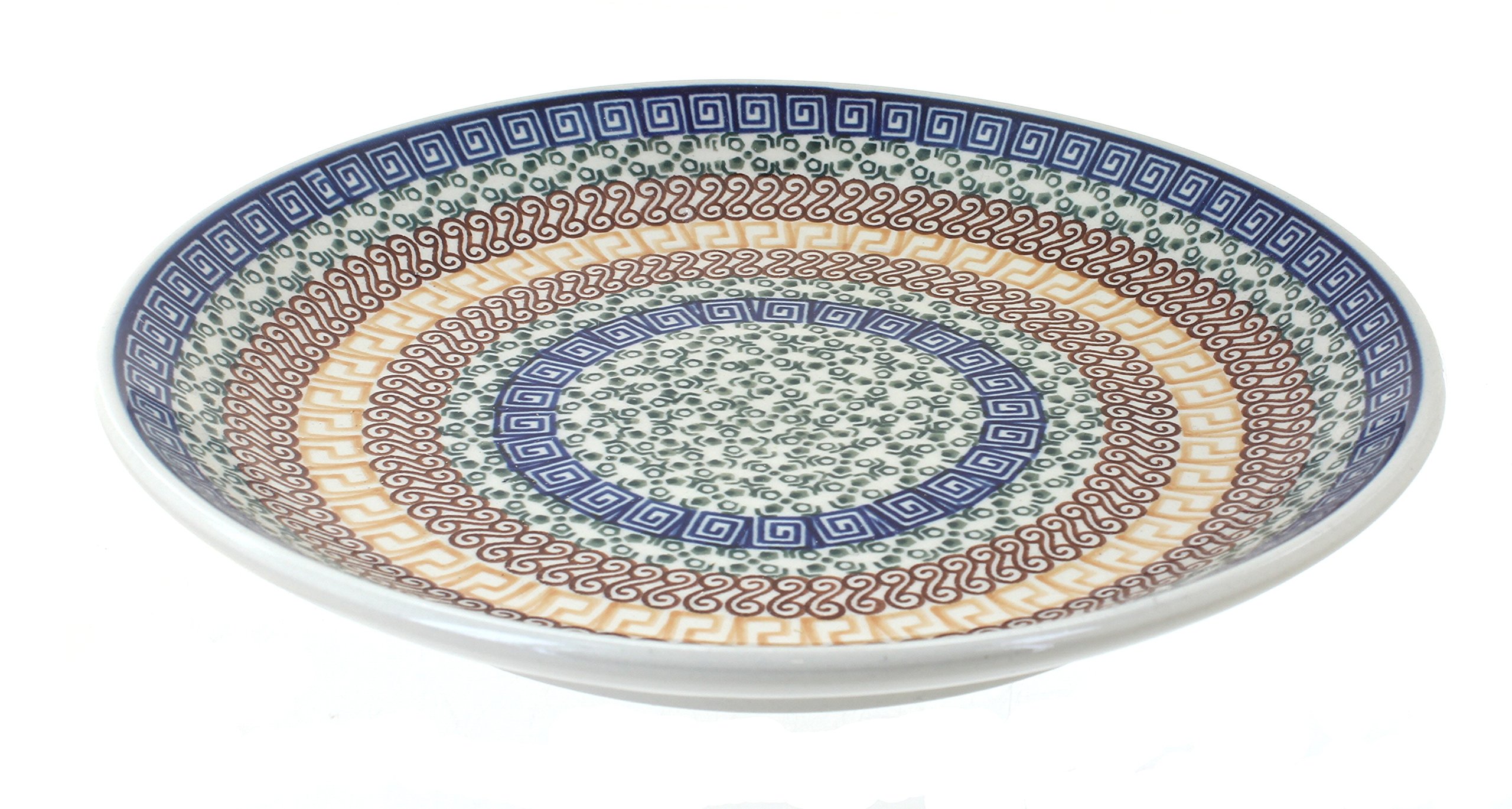 Handmade Blue Rose Polish Pottery Athena Dinner Plate - Elegant Ceramic Dish for Fine Dining, Wedding Gifts & Home Decor
