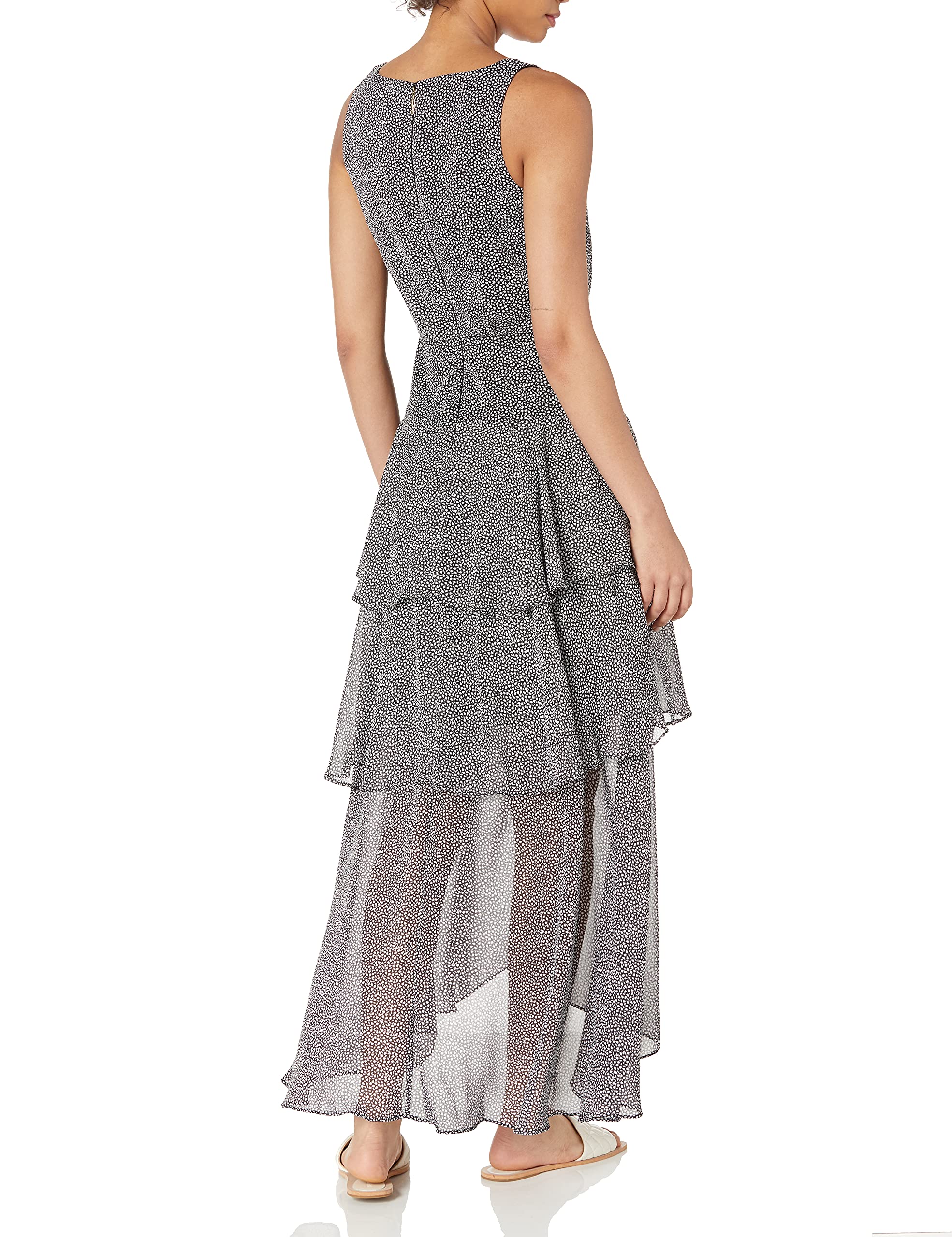 KARL LAGERFELD Women's Floral Printed Chiffon Maxi Dress - Elegant Long Sleeve Flowy Summer Dress for Beach, Wedding & Party Occasions