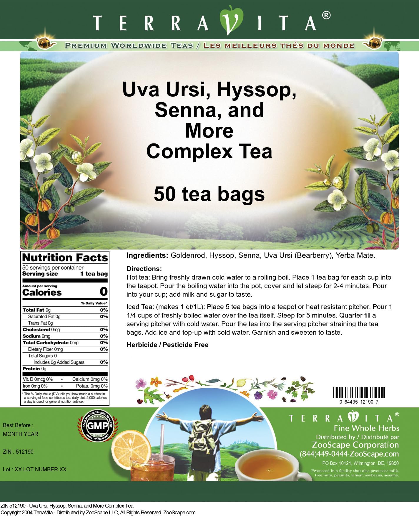 Uva Ursi, Hyssop, Senna Herbal Tea Blend - 150 Tea Bags (3 Packs of 50) ZIN 512190 | Detox & Kidney Support | Perfect for Daily Wellness & Cleansing Routine