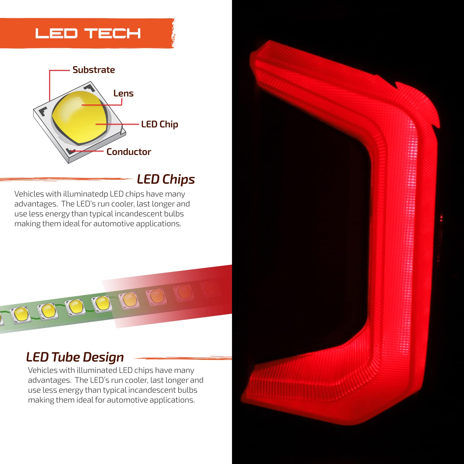 AKKON LED Black Tail Lights Brake Lamp Pair for 2019-2022 Chevy Silverado 1500 (Driver & Passenger Side) - Upgrade Replacement for Incandescent Bulbs - Enhanced Visibility & Style for Night Driving & Off-Road Adventures