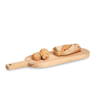 Premium Rubberwood Oval Cutting Board with Handle - Durable & Eco-Friendly Kitchen Essential for Chopping, Slicing & Food Prep