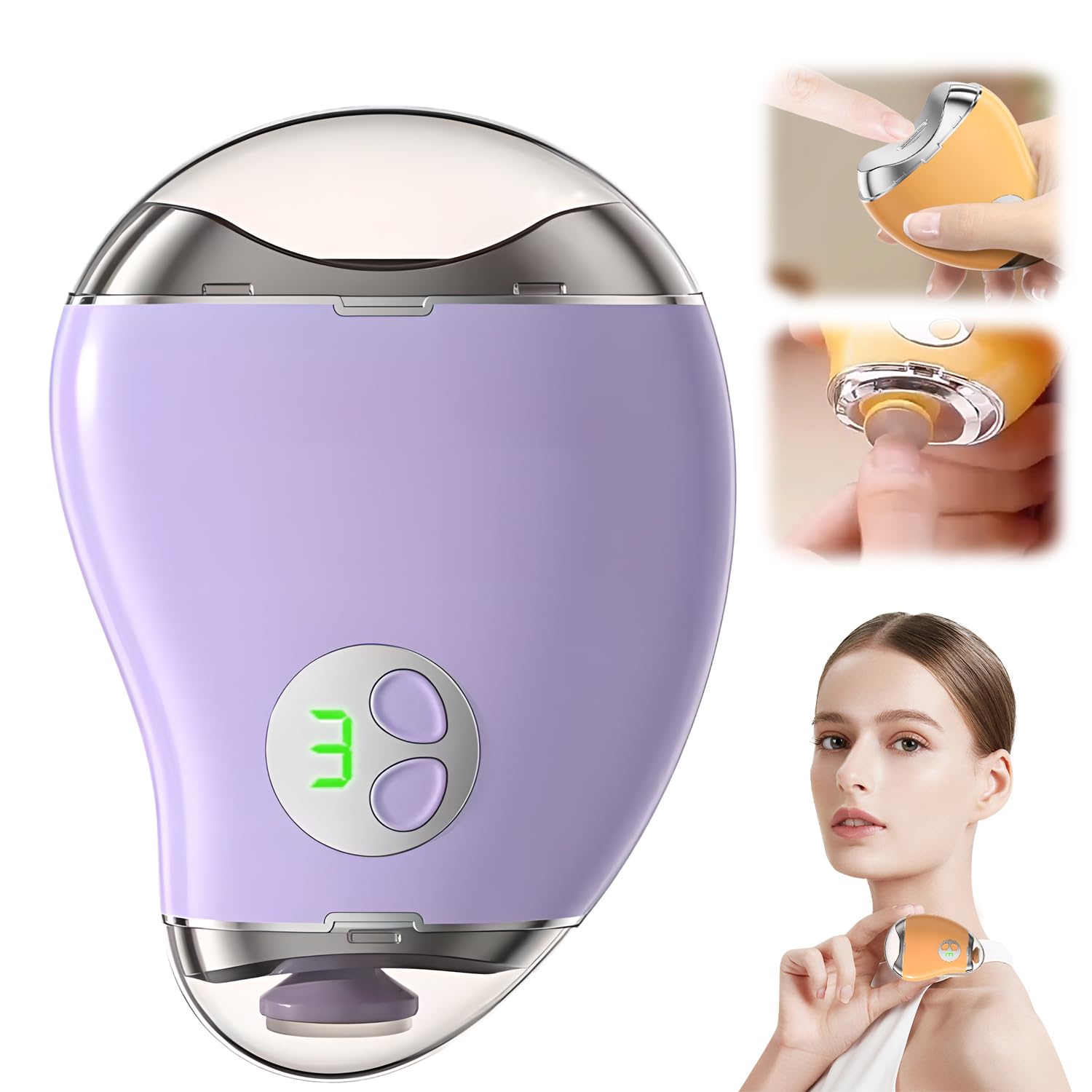 2 in 1 Electric Nail Clipper & Polisher - 2025 Upgraded Automatic Nail Trimmer with 3 Adjustable Speeds, Safe & Painless Nail Care for Men Women Kids - Perfect for Home Travel Salon Use (Purple)