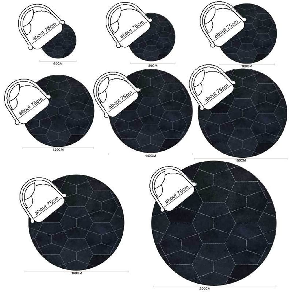 Round Black Vinyl Record Area Rug - 3'x3' Luxury Bedroom Carpet, Living Room Floor Mat, Kids Room Decor - Perfect for Music Lovers' Home, Dorm & Studio Decor