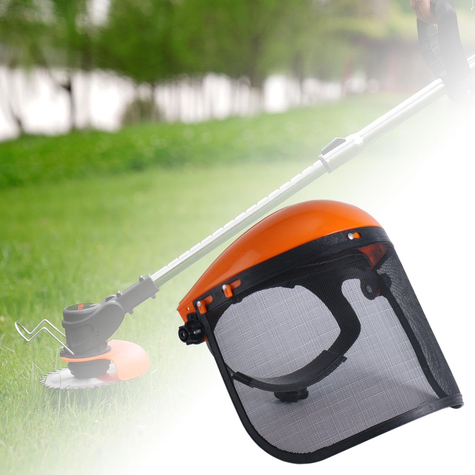 GARENDE Professional Chainsaw Face Shield with Steel Wire Mesh - Safety Protection for Chainsaw, Trimmer & Gardening (Orange) | Ideal for Wood Cutting, Landscaping & Outdoor Work