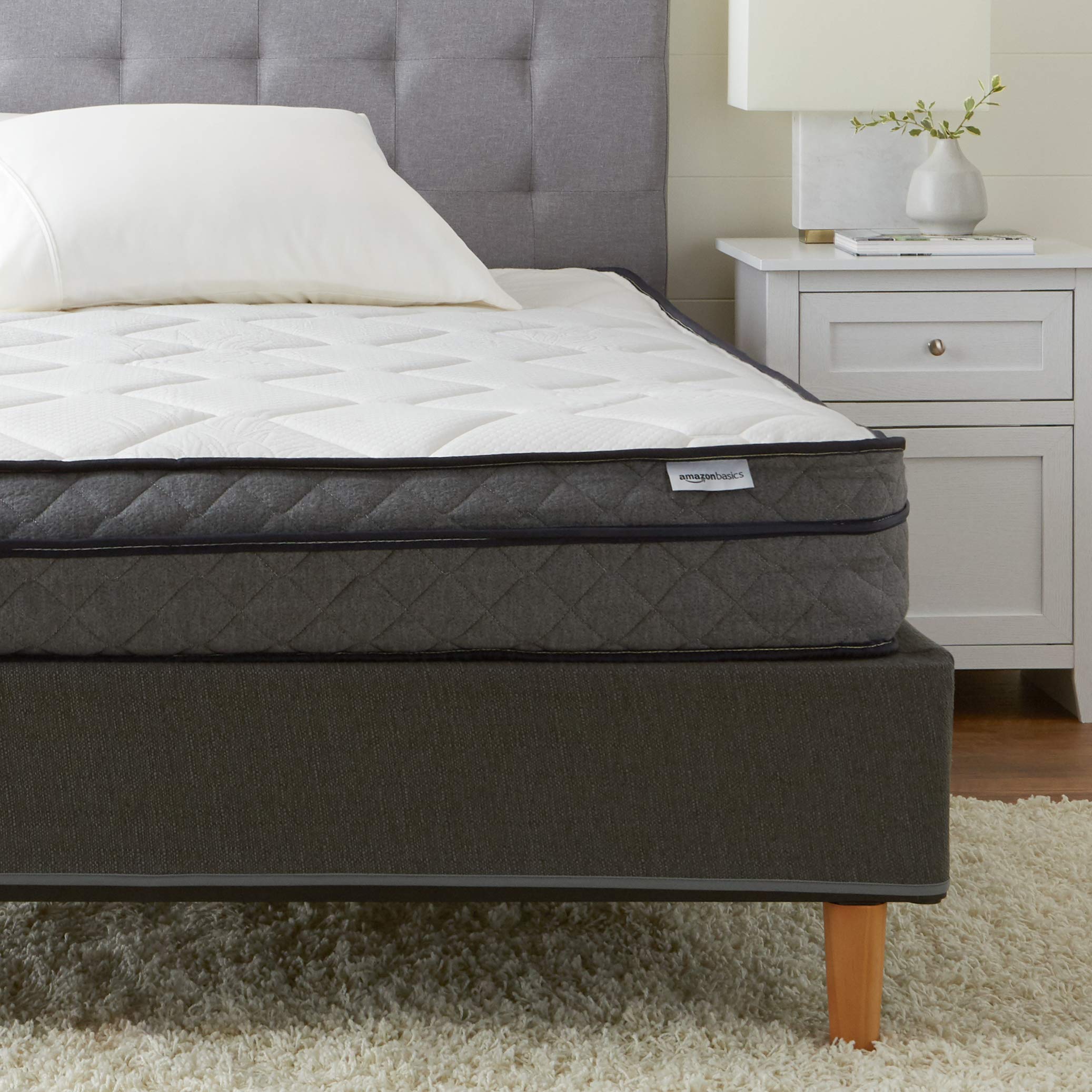 Amazon Basics 9 Inch Medium Firm Foam Eurotop Mattress - CertiPUR-US Certified, Twin Size - Perfect for Guest Rooms, Kids' Beds & Small Spaces