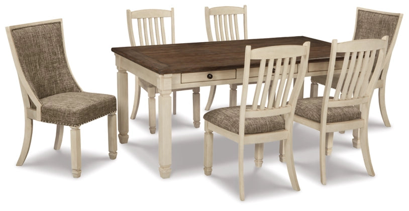 Bolanburg 5-Piece Dining Table Set with 6 Chairs in Two-Tone Finish - Perfect for Family Meals and Dinner Parties