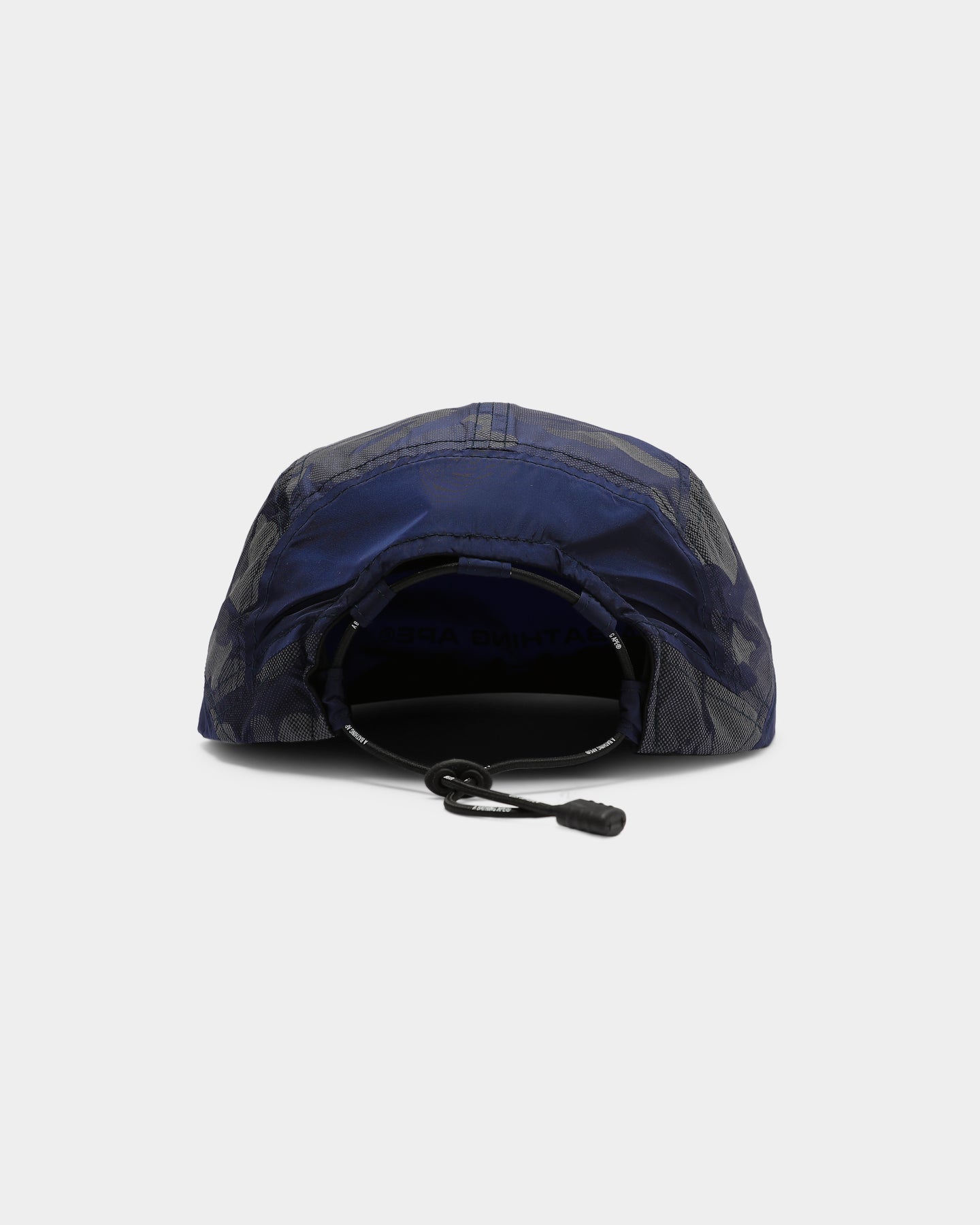 BAPE ABC Dot Reflective 5-Panel Strapback Hat - Navy Blue Snapback Cap for Streetwear Fashion & Urban Lifestyle