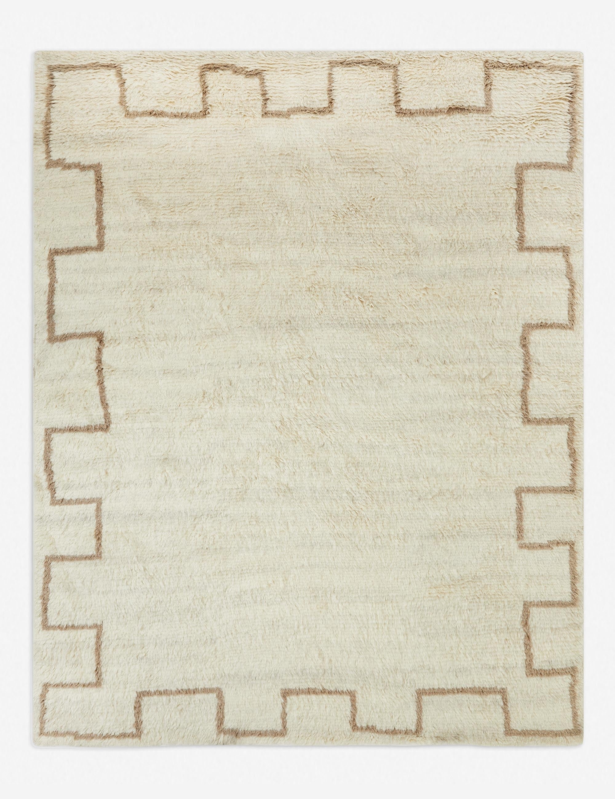 Handmade Moroccan Wool Rug - Eoin Hand Knotted Area Rug for Living Room, Bedroom & Boho Decor