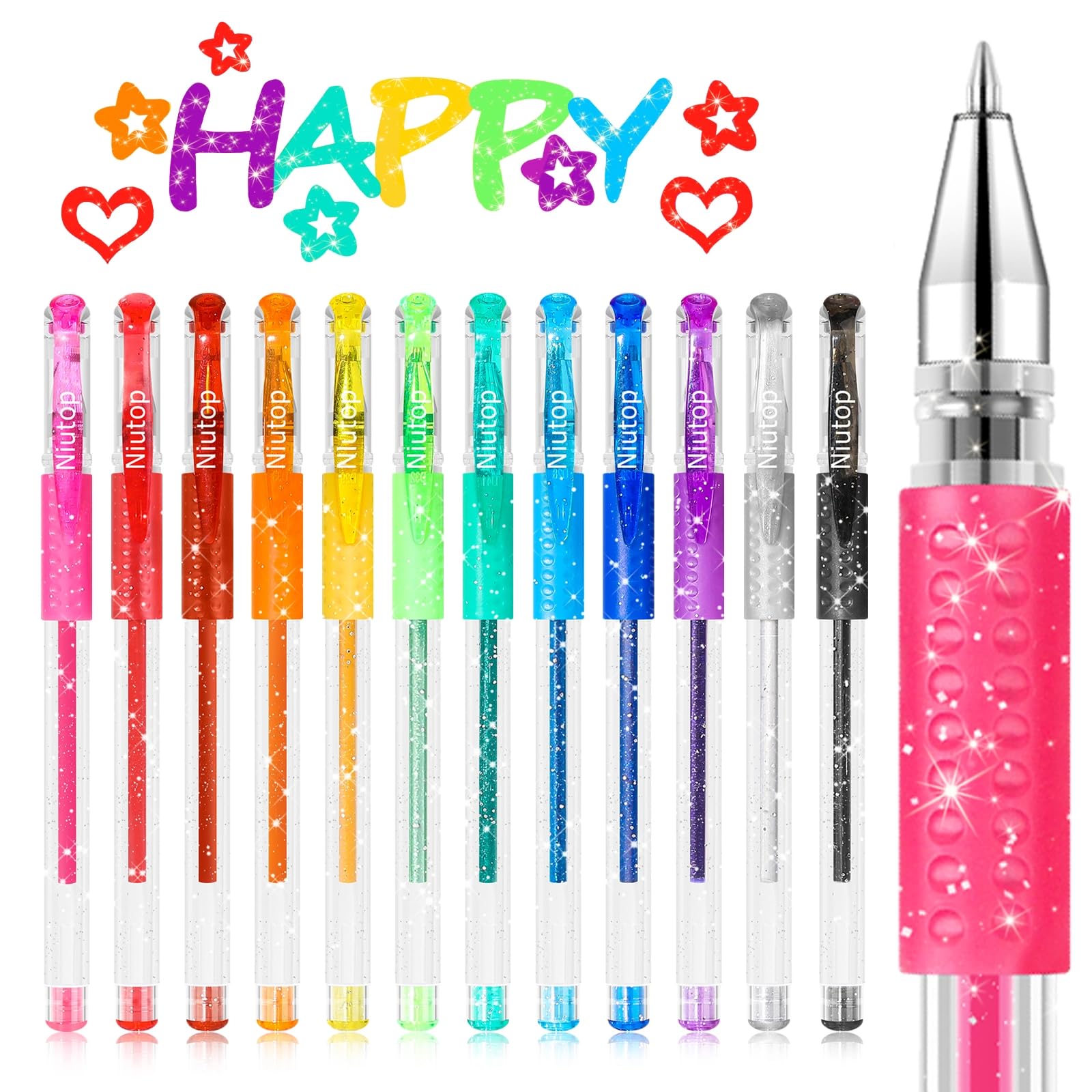 12-Color Scented Glitter Gel Pens Set - Easter Basket Stuffers for Kids & Teens, Fun Coloring Pens for Journaling, Scrapbooking & School Supplies - Perfect for DIY Crafts, Art Projects & Easter Gifts