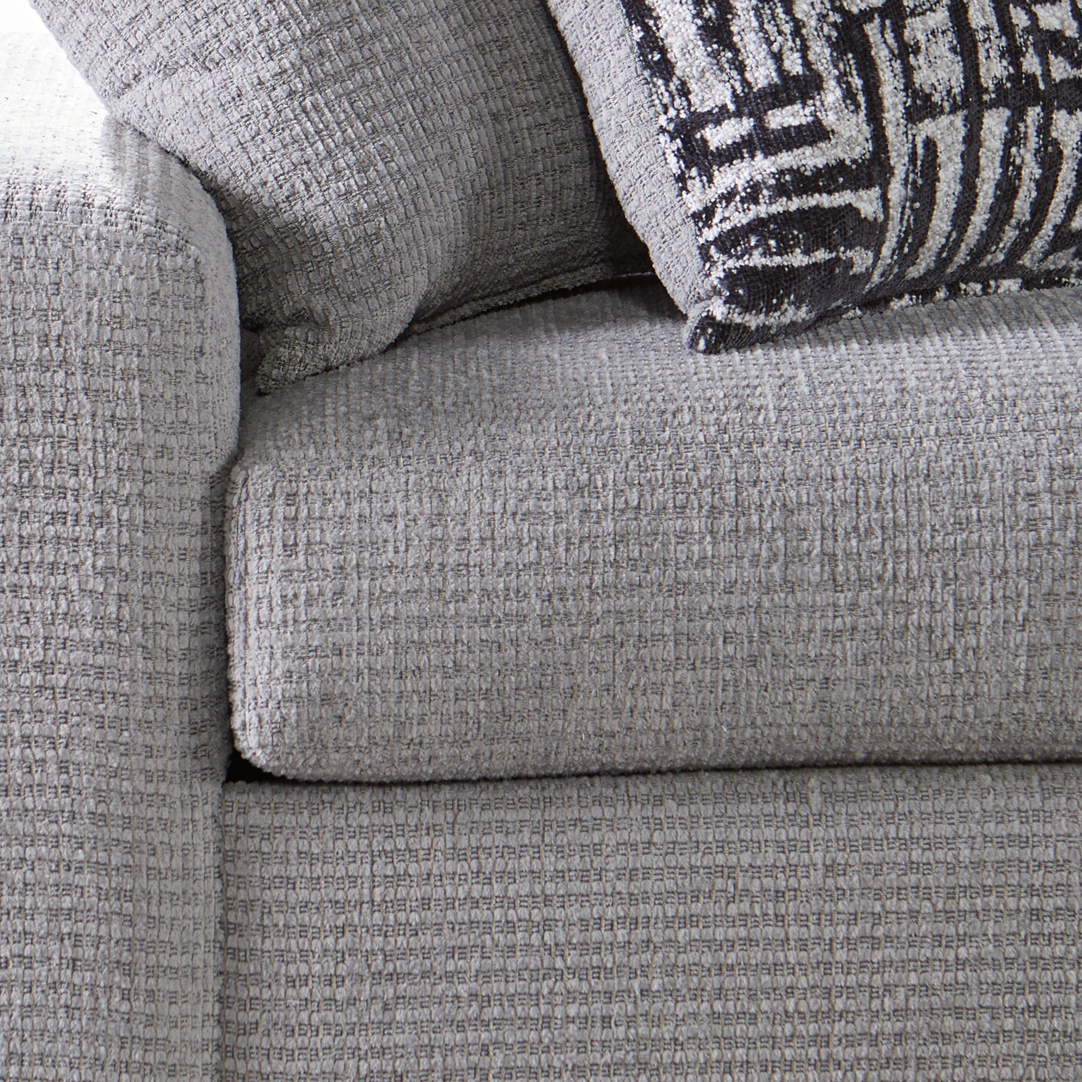 Roundhill Furniture Lancelot Upholstered Stationary Sofa - Comfortable Fabric Living Room Couch for Home, Apartment & Office Use