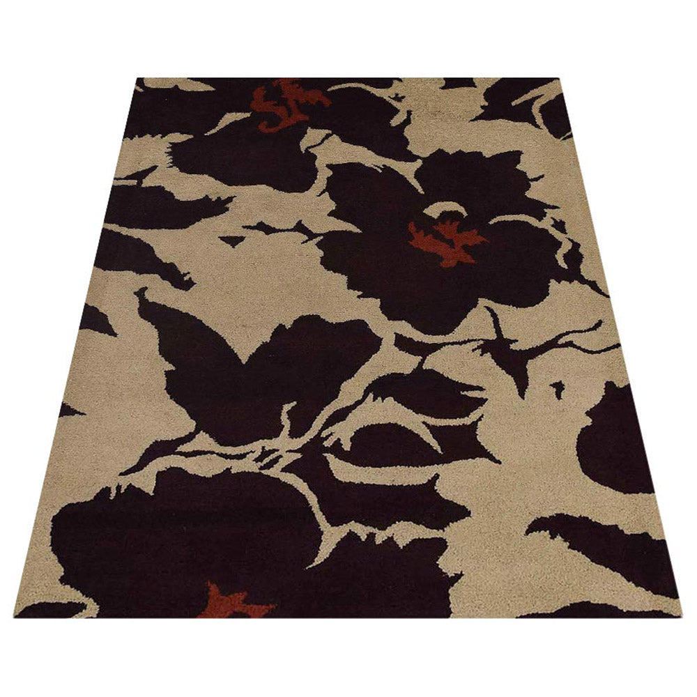 Spider Flower Hand Tufted Rug - Soft Bohemian Area Rug for Living Room, Bedroom & Nursery - Non-Slip Modern Home Decor