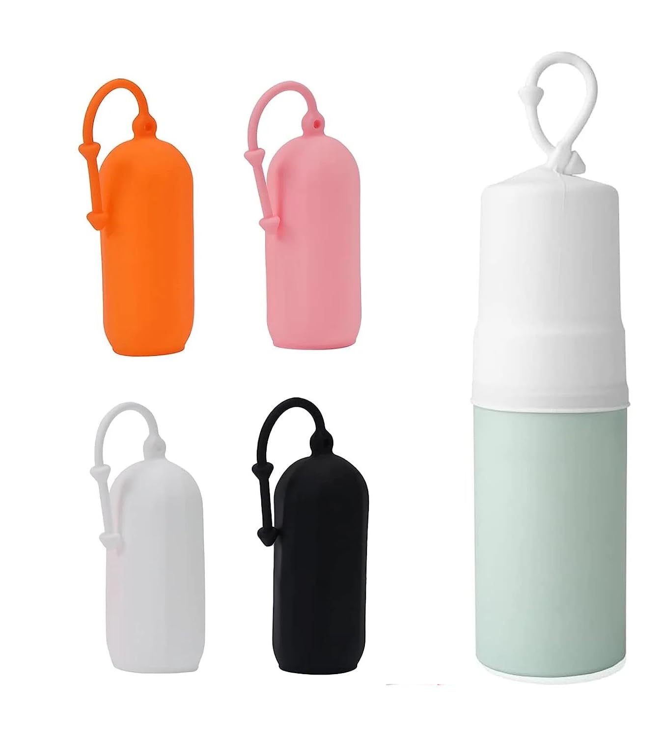 INOVERA 4-Pack Leak Proof Travel Bottle Covers - Reusable Elastic Toiletry Bag Sleeves for Shampoo, Lotion & Cosmetic Containers (Multicolor, 45cm) - Perfect for Air Travel, Gym Bags & Vacation Essentials
