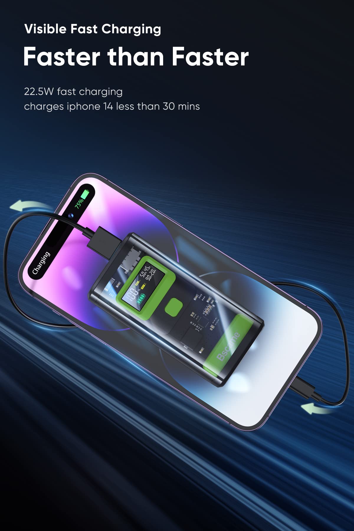 10000mAh Ultra-Compact PD Power Bank - 22.5W Fast Charging Portable Charger with USB-C for iPhone, Samsung, iPad - Perfect Mini Travel Charger for Camping, Hiking & Business Trips (Black)