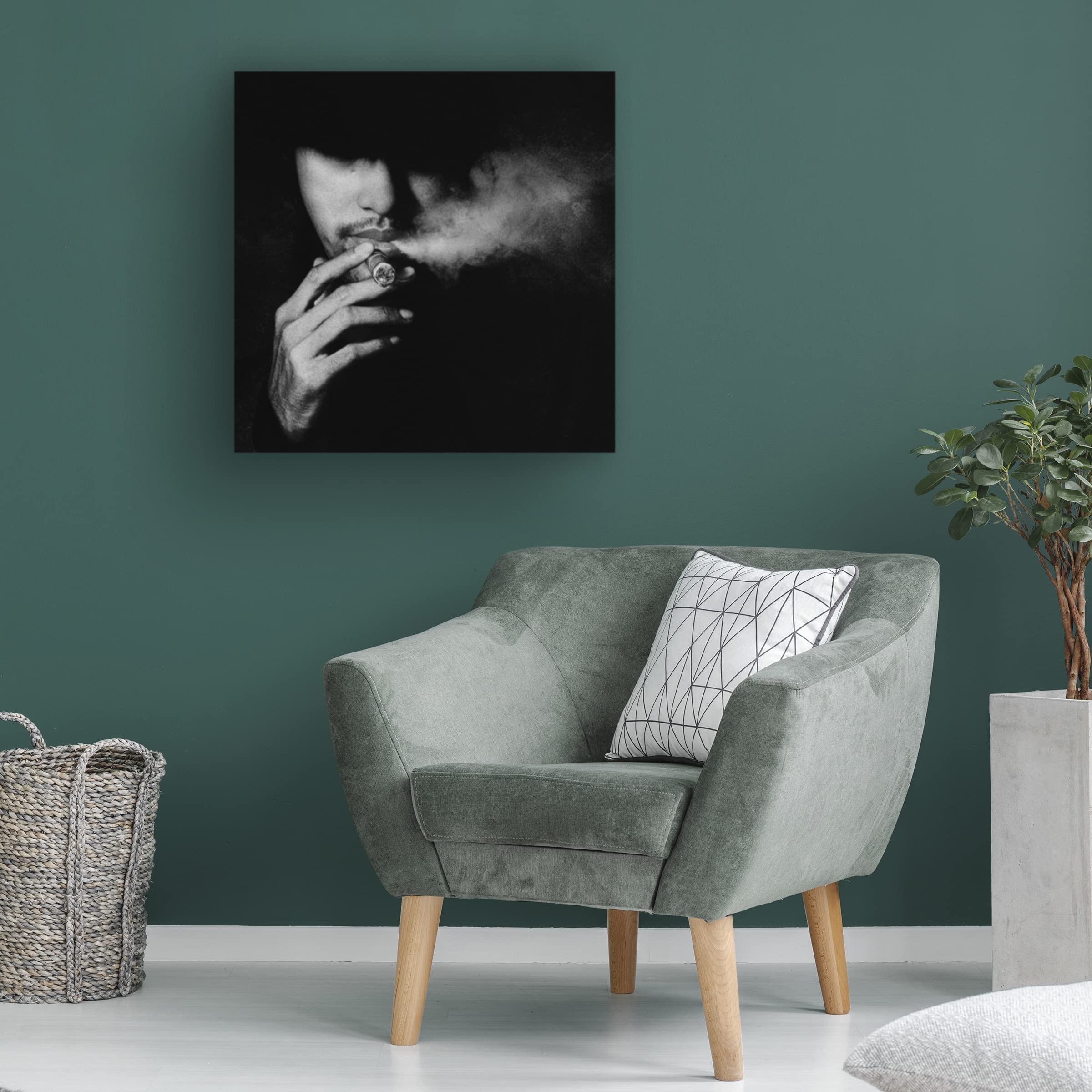 Jay Satriani 'Smoking In The Dark' Canvas Wall Art Print - Modern Abstract Painting for Living Room, Bedroom & Office Decor