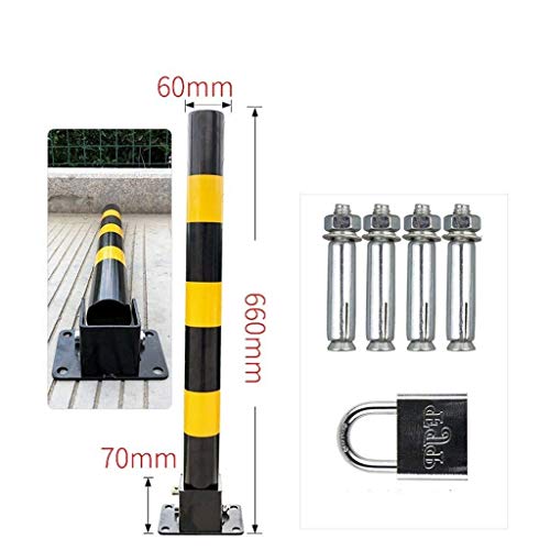 Foldable Parking Locks & Safety Bollards - Heavy Duty Crash Barriers with Reflective Warning Columns for Driveways, Garages & Roadways | Perfect for Parking Lots, Construction Zones & Traffic Control