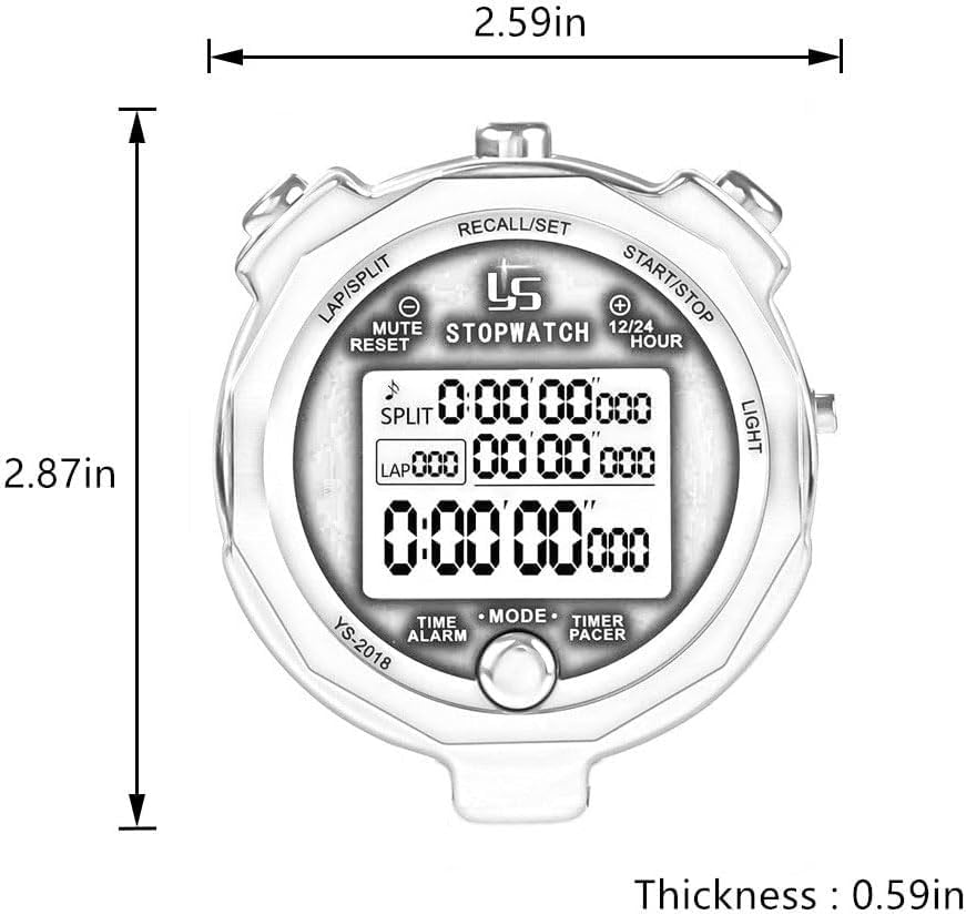 Rolilink Professional Metal Stopwatch with Backlight - 100 Laps Memory, Waterproof Sports Timer for Track, Swimming & Competitions | Ideal for Coaches, Athletes & Training Sessions