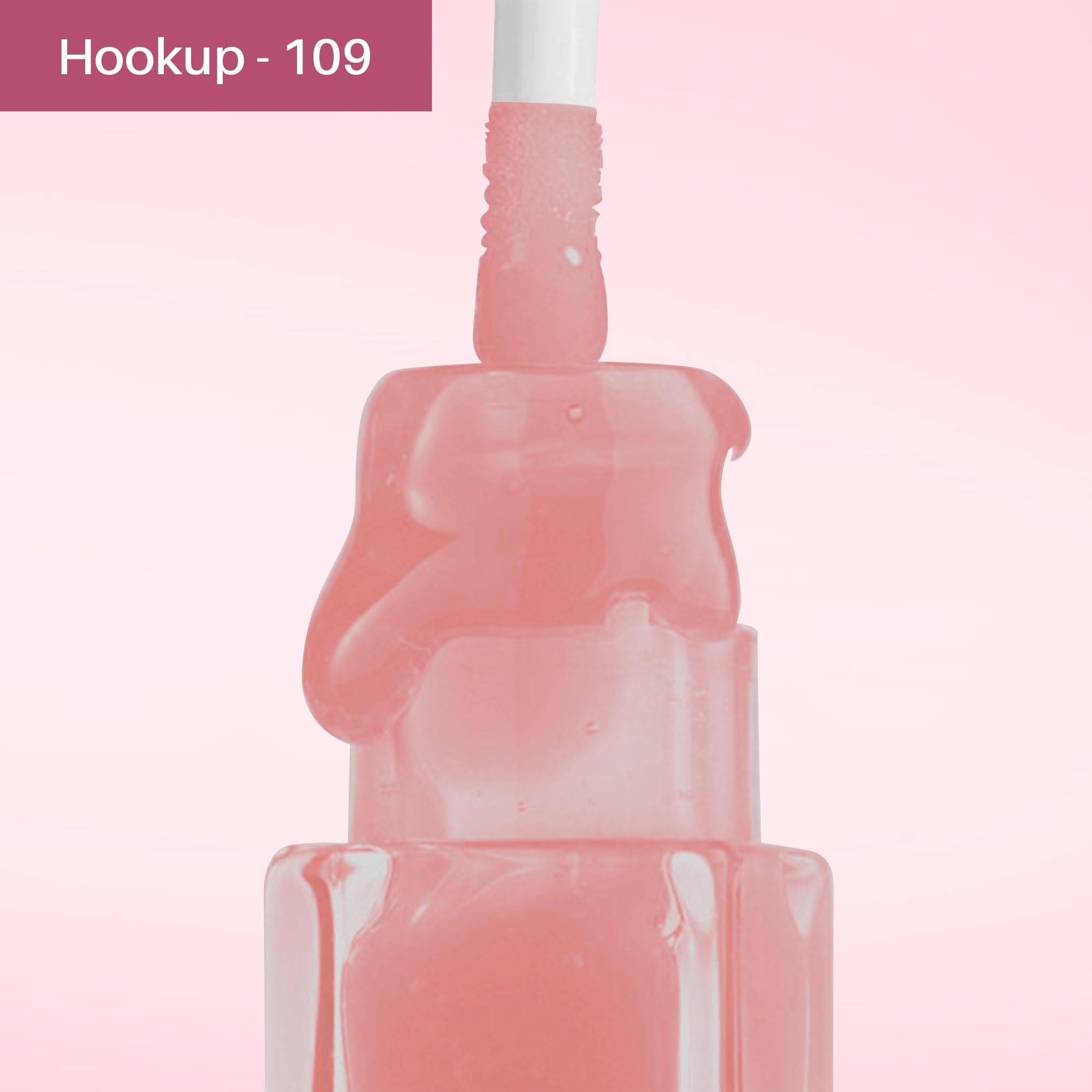 Glamveda High Shine Serum Infused Lip Gloss - pH Reactive Color Changing Lip Balm for Soft, Dewy Lips (Hookup #109) | Natural Pink Shade Based on Skin's pH Level | 4.5ml | Perfect for Date Night, Parties & Everyday Wear