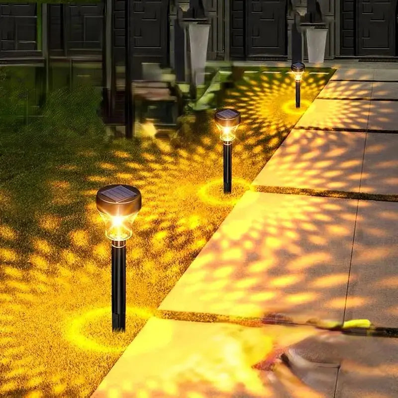 Della Solar Powered Outdoor Garden Lights - Waterproof LED Landscape Lighting for Yard, Pathway, Patio, and Driveway | Energy Efficient Solar Panel & Auto On/Off | Perfect for Backyard, Lawn, Walkway Decoration