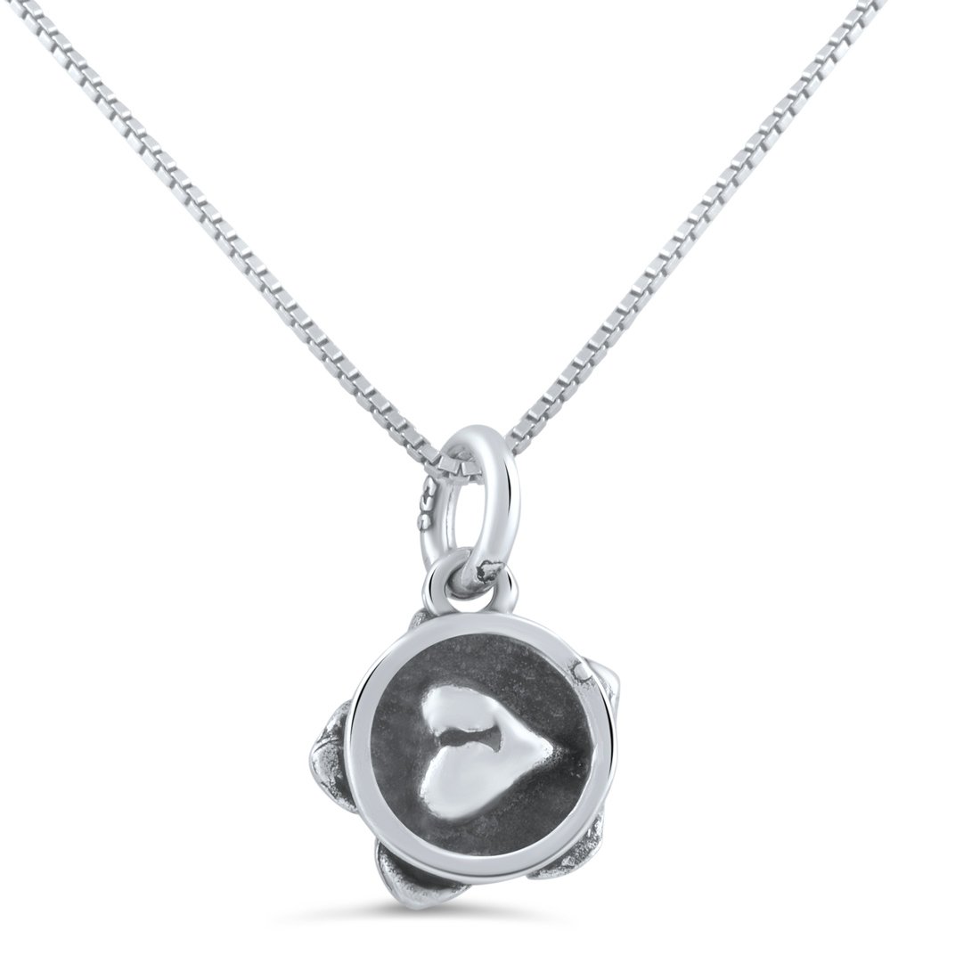 Elegant Sterling Silver Double Sided Rose Flower Pendant Necklace - 18 Inch Chain Included - Perfect for Valentine's Day Gifts, Anniversary Presents & Romantic Date Nights