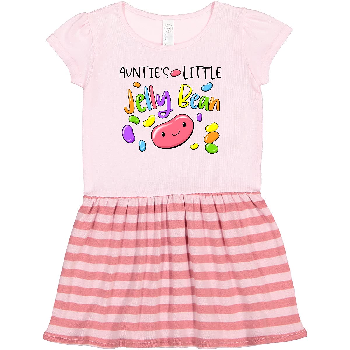 Inktastic Aunties Little Jellybean Cute Easter Candy Toddler Dress - Adorable Baby Girl Outfit for Easter Sunday, Spring Photoshoot & Family Gatherings