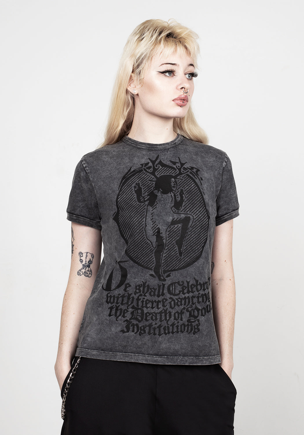 Deathdanse Ringer Tee - Vintage Style Short Sleeve T-Shirt for Men & Women | Perfect for Concerts, Casual Wear & Retro Fashion