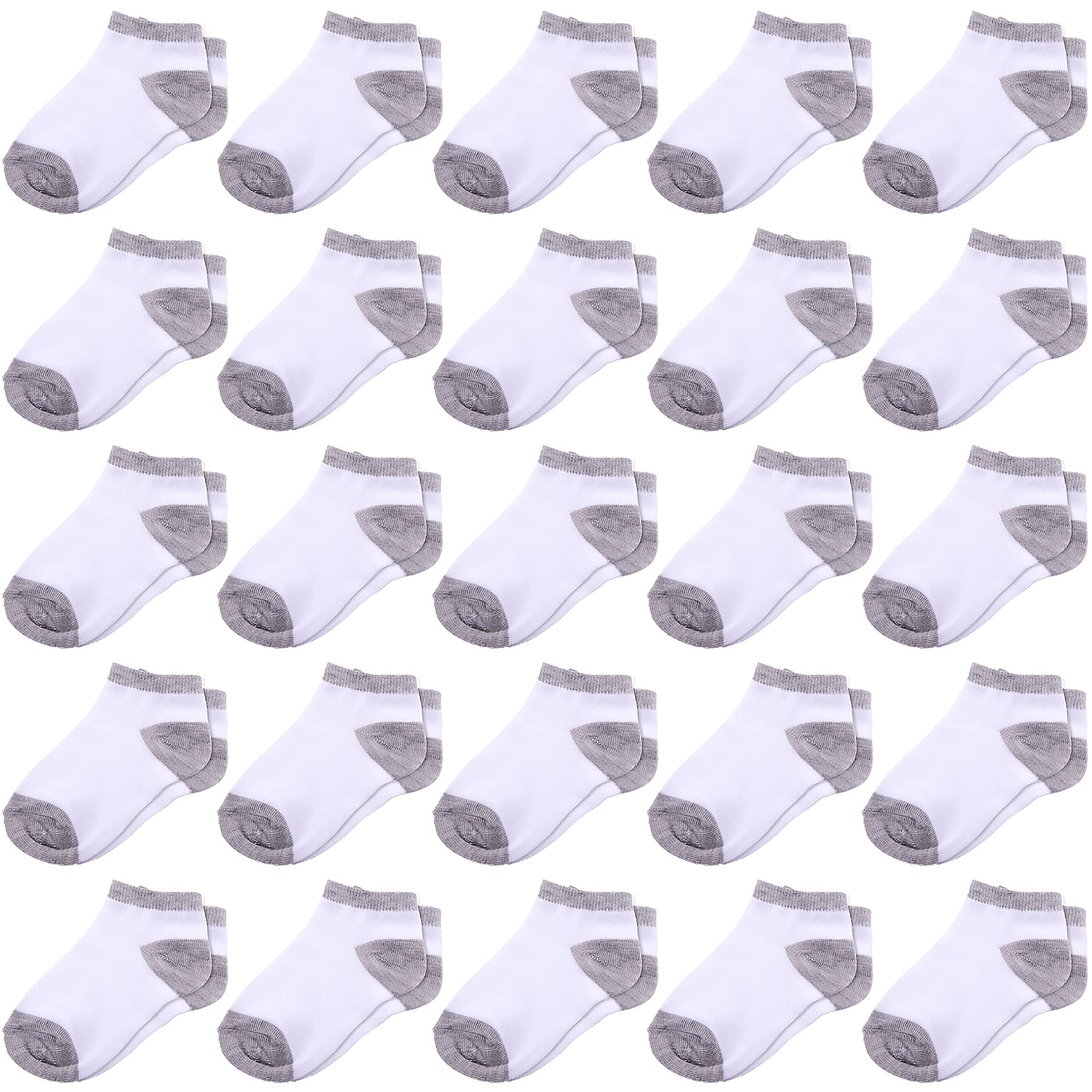 Duufin 25 Pairs Toddler Ankle Socks - Low Cut Half Cushion Kids Socks for Boys & Girls - Soft Breathable Cotton Socks for School, Play & Everyday Wear