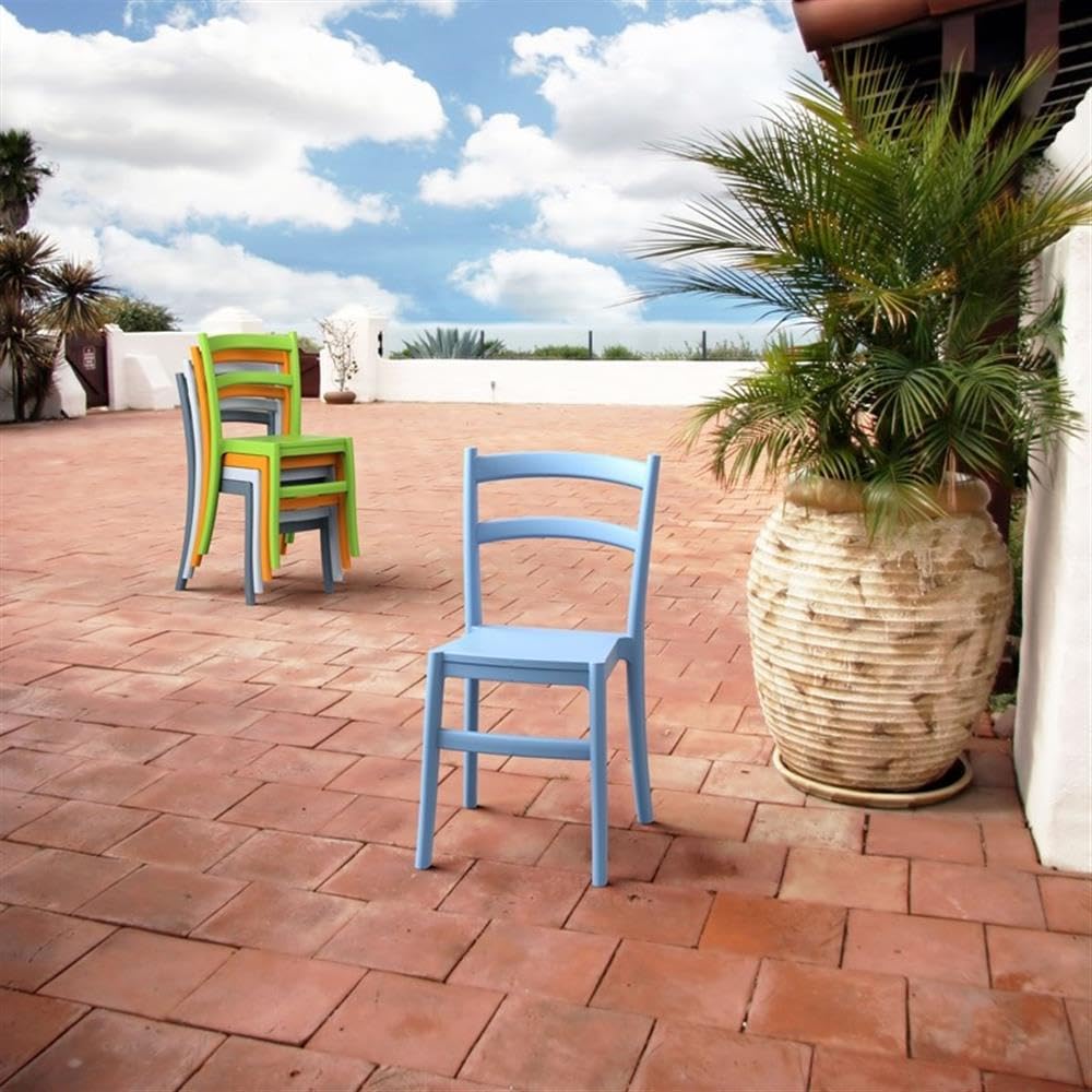 Tiffany Light Blue Patio Dining Chairs Set of 2 - Outdoor Garden Furniture for Poolside, Backyard, and Terrace Relaxation