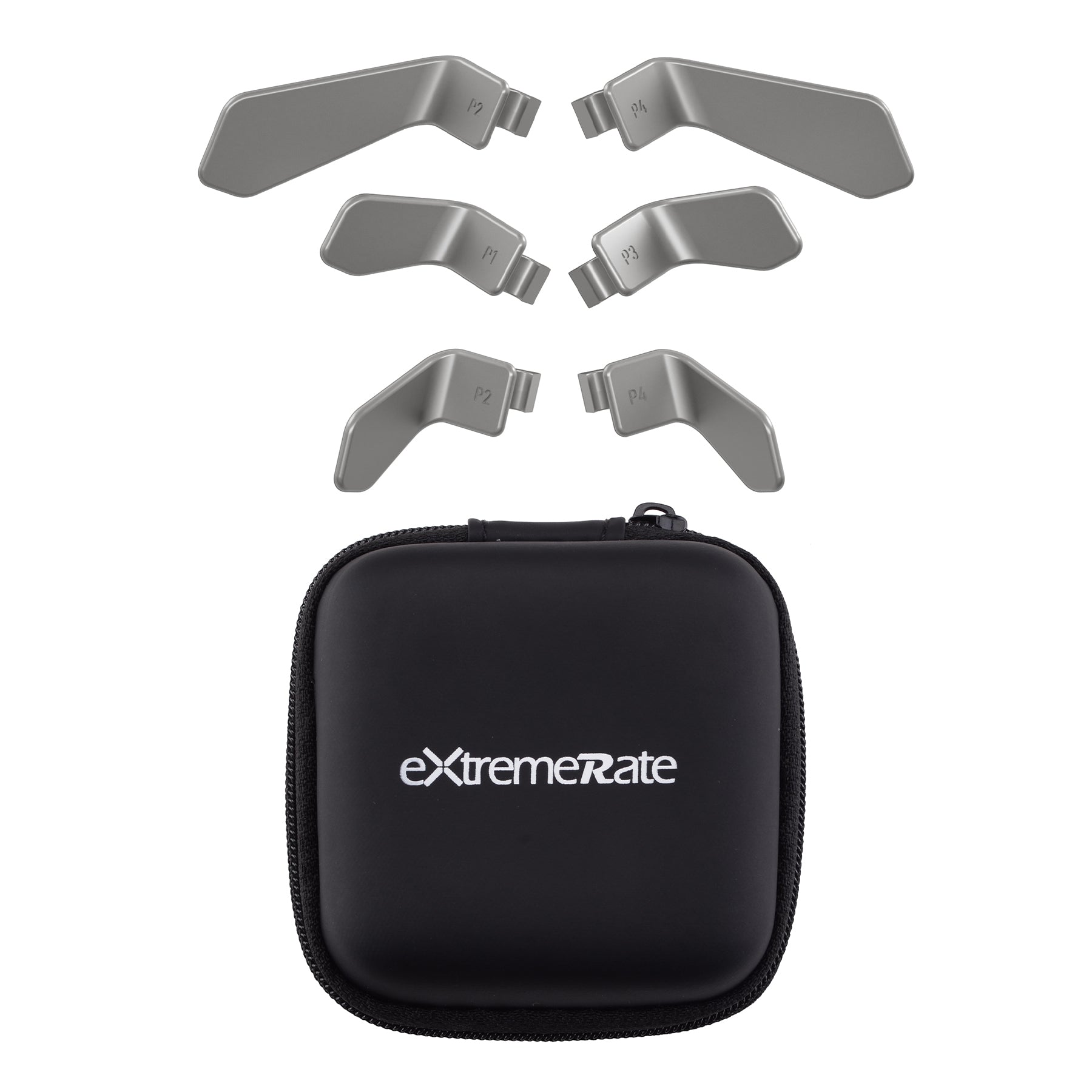 eXtremeRate 6-in-1 Metallic Replacement Interchangeable Back Paddles for Xbox One Elite/Elite Series 2/Elite 2 Core Controller - Silver | Enhanced Gaming Performance for FPS & Competitive Play