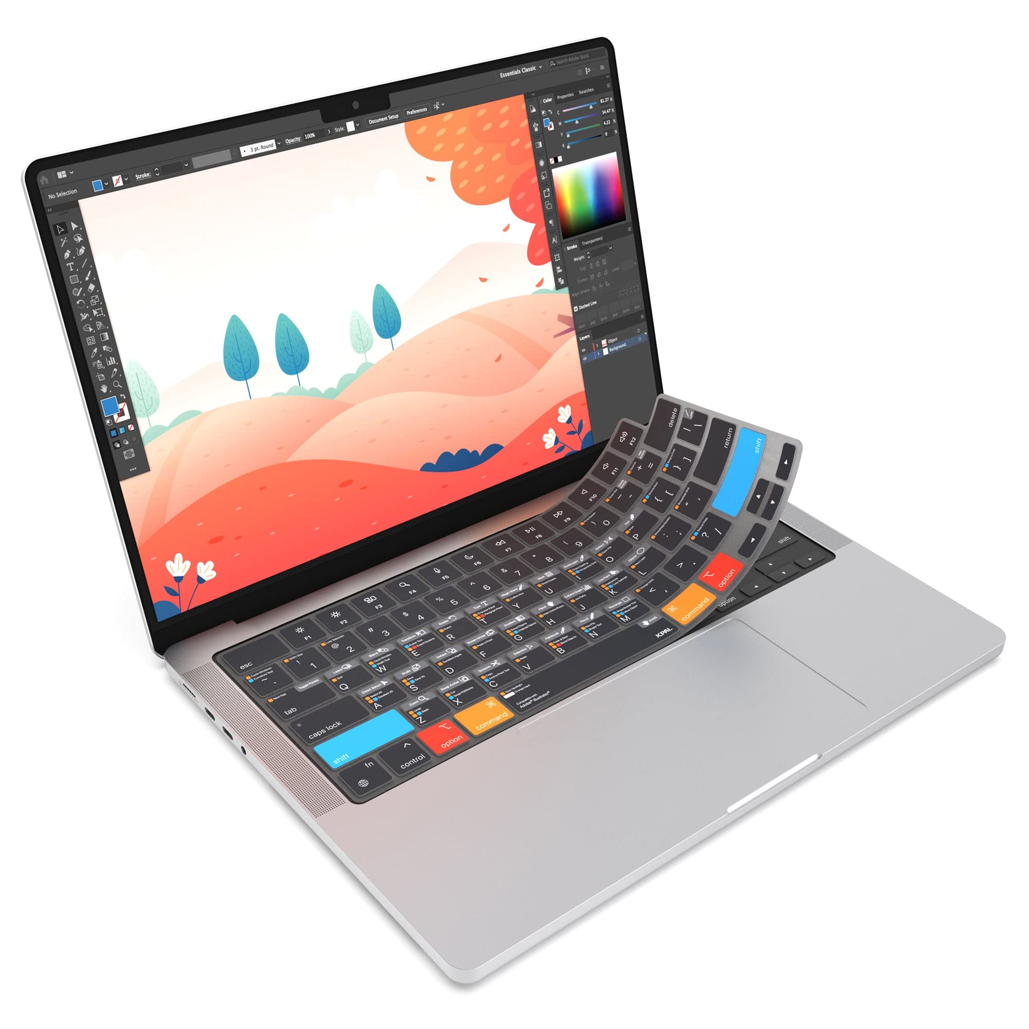 JCPal Adobe Illustrator Shortcut Keyboard Cover for MacBook Pro 14