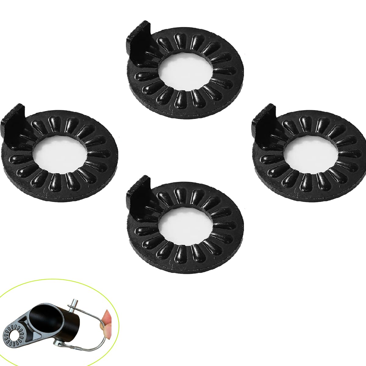 4 Pack Bike Trailer Hitch Lock Washer - Non-Slip Metal Locking Ring Replacement for Bike Trailer Hitch Coupler & Connector - Fits Bicycle Cargo Trailers, Dog Trailers & Carrier Carts - Secure & Durable Hitch Accessory for Cycling, Camping & Pet Transportation