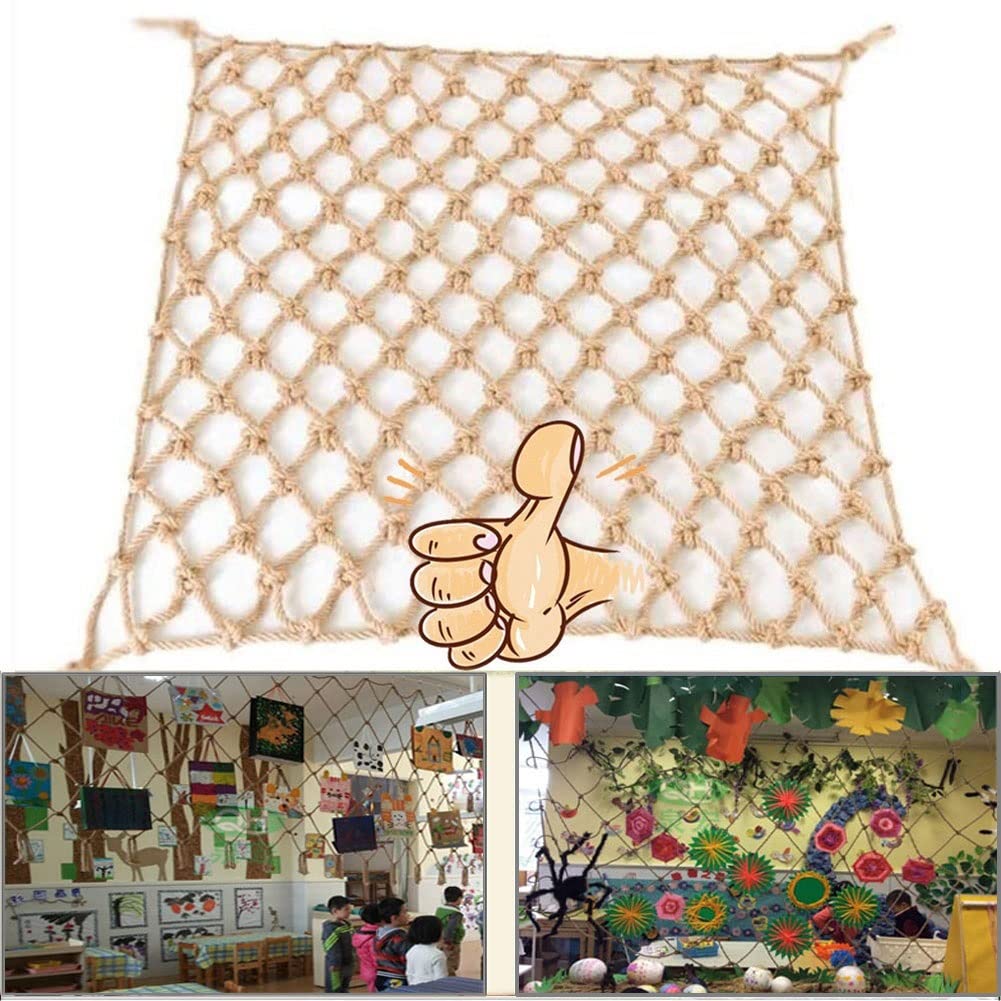 Natural Jute Rope Plant Climbing Net - 6mm Garden Trellis for Beans, Fruits & Vines | Pet Climbing Rope & Swing | Retro Hanging Wall Decor | Perfect for Indoor/Outdoor Gardens, Balconies & Home Decor