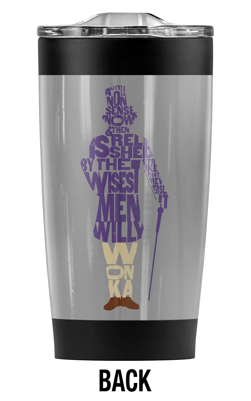 Willy Wonka & the Chocolate Factory Inspired 20oz Stainless Steel Tumbler - Vacuum Insulated Coffee Travel Mug with Leakproof Sliding Lid | Double Wall Insulation for Hot & Cold Drinks | Perfect for Office, Commuting, and Outdoor Adventures