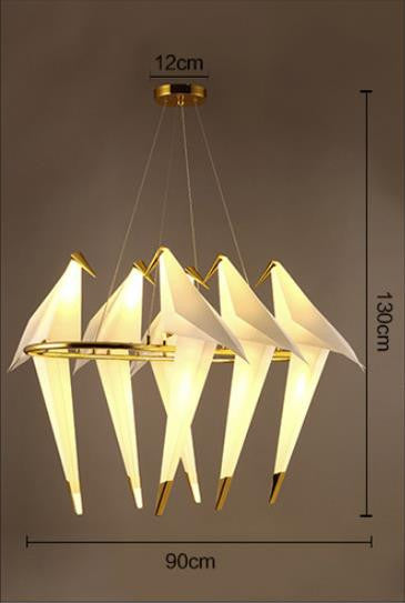 Dalton Bird Chandelier - Elegant Crystal Feathered Ceiling Light Fixture for Dining Room, Bedroom & Living Room Decor | Perfect for Home, Wedding & Restaurant Lighting