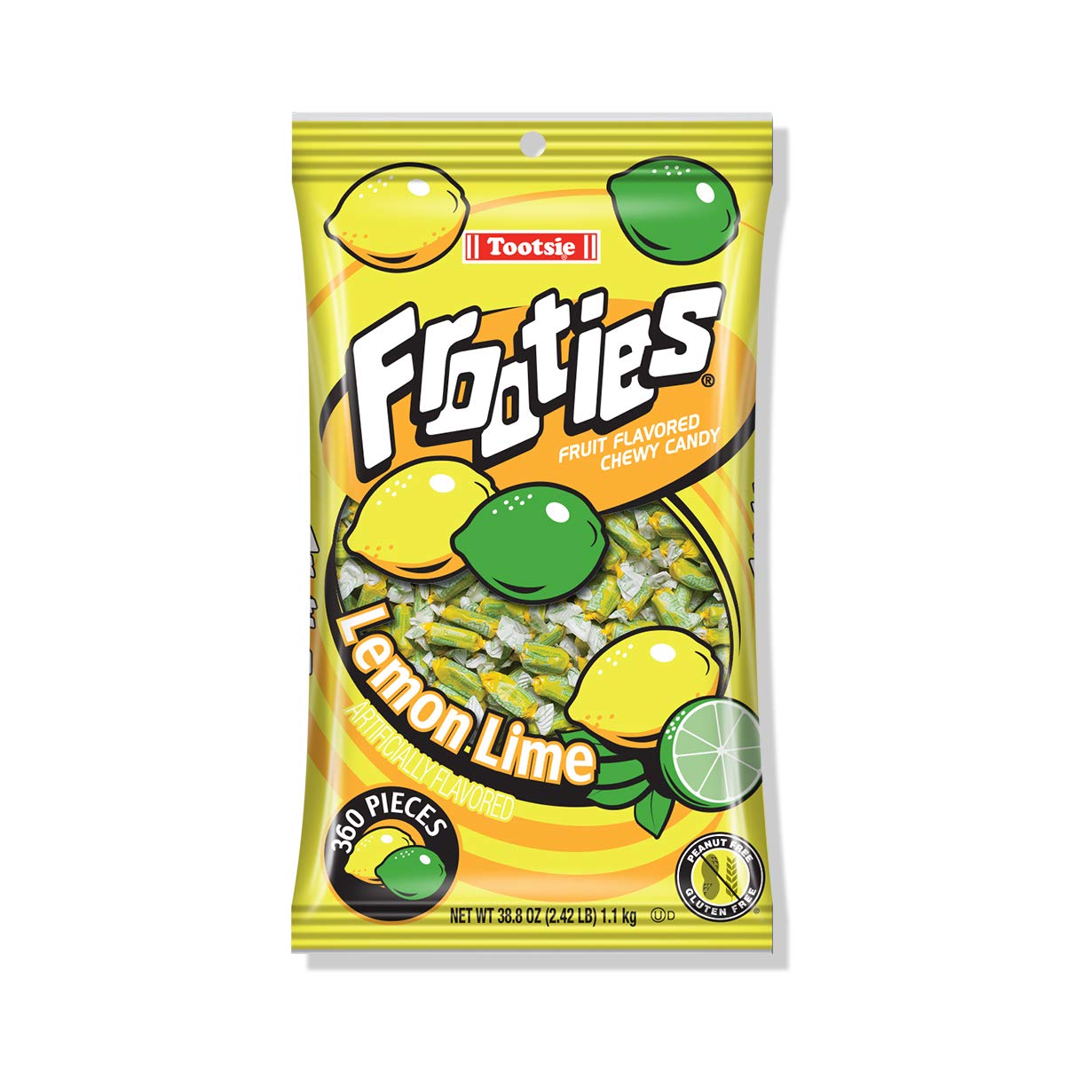 Lemon Lime Frooties Chewy Candy by Tootsie Roll - Bulk 360 Pieces (38.8 oz) - Perfect for Halloween Treats, Party Favors & Office Snacks