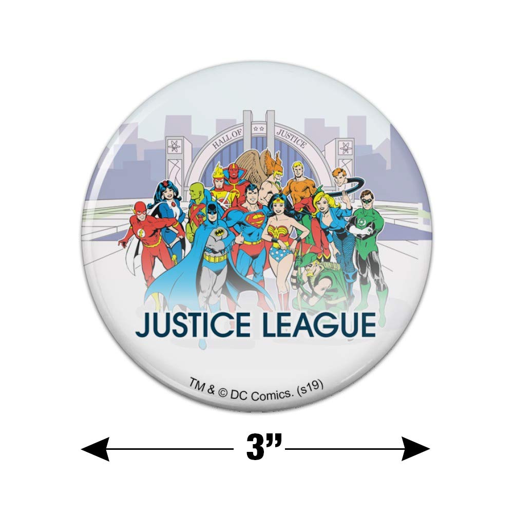 Justice League Hall of Justice Refrigerator Magnet - Superhero Fridge Button for DC Comics Fans - Perfect for Kitchen, Office & Dorm Room Decor