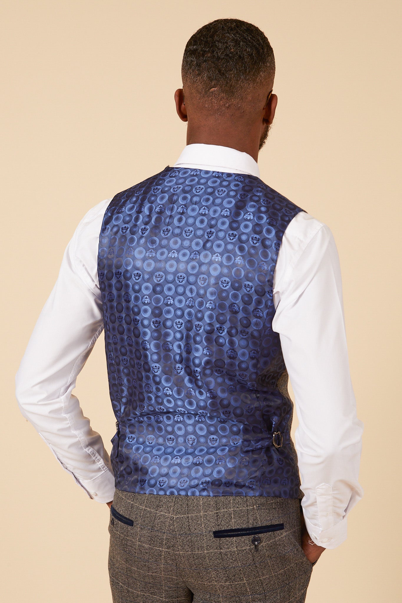 SCOTT Grey Tweed Check Three Piece Suit for Men | Classic Business Formal Attire | Perfect for Weddings, Office Meetings & Special Occasions