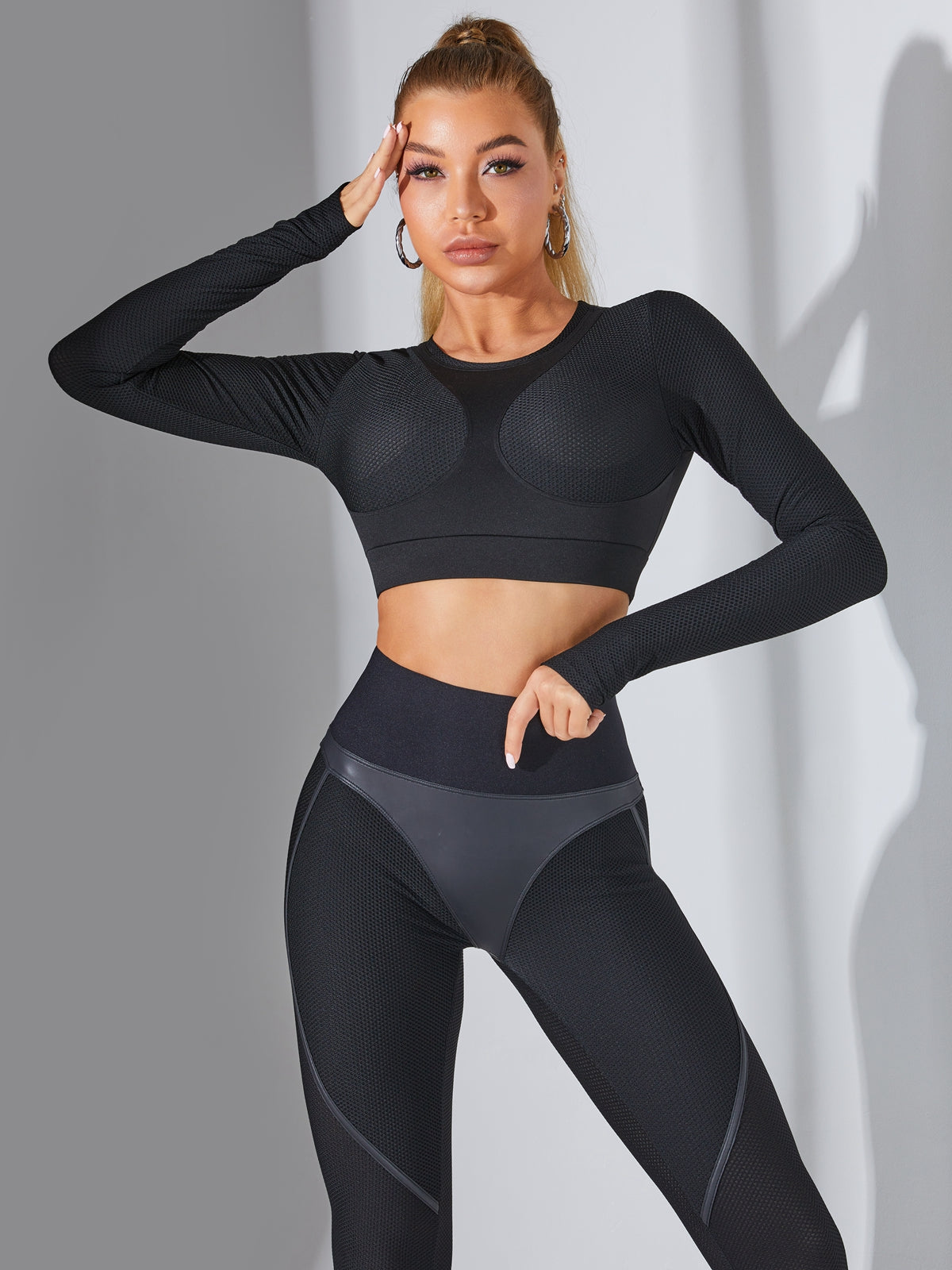 ZASUWA High Waist Butt Lifting Leggings with Fly Eye Contrast Color - Perfect for Yoga, Gym Workouts & Running