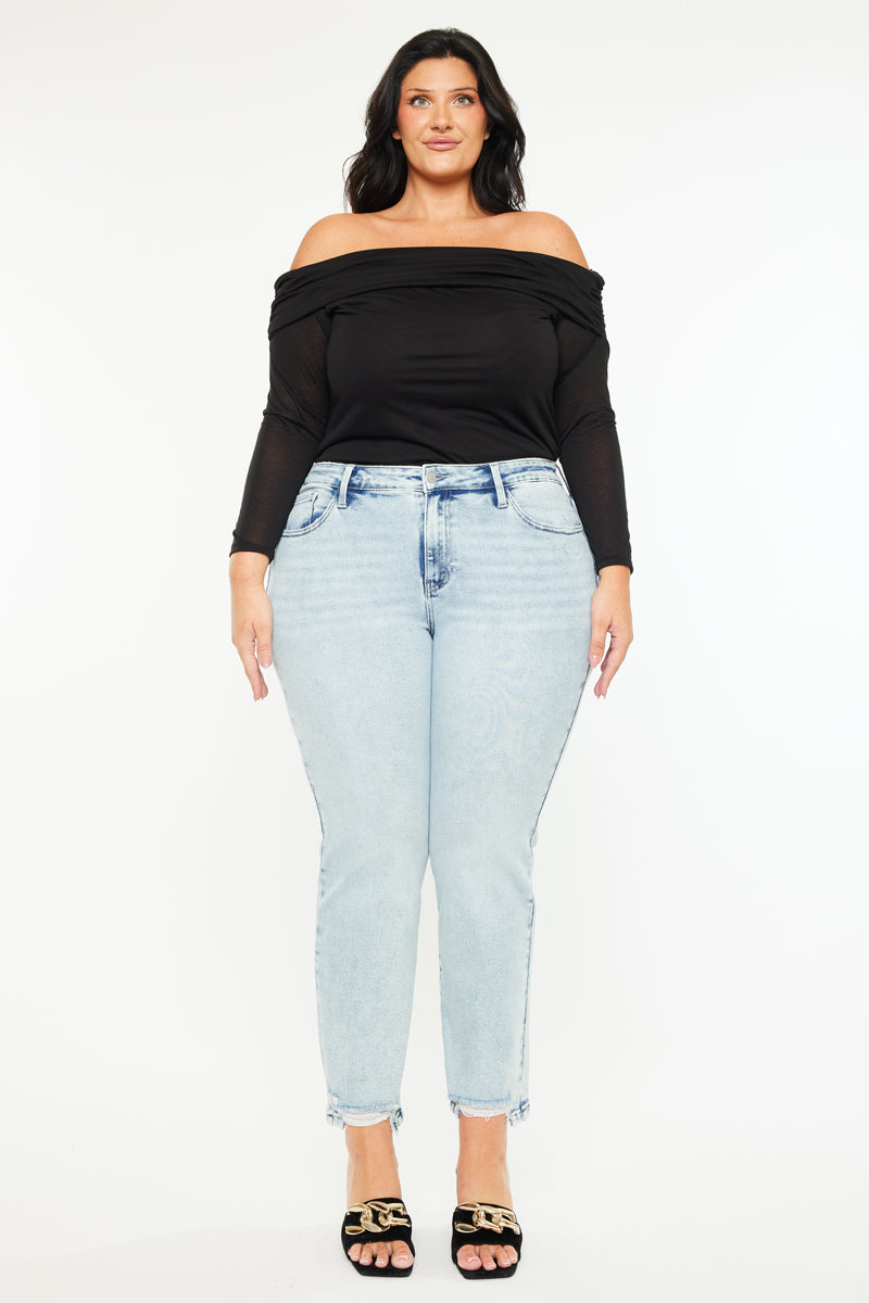 Primm Essentials Mid Rise Crop Straight Jeans for Women - Plus Size Comfort Fit Denim Pants | Casual Wear, Office Outfits & Everyday Style