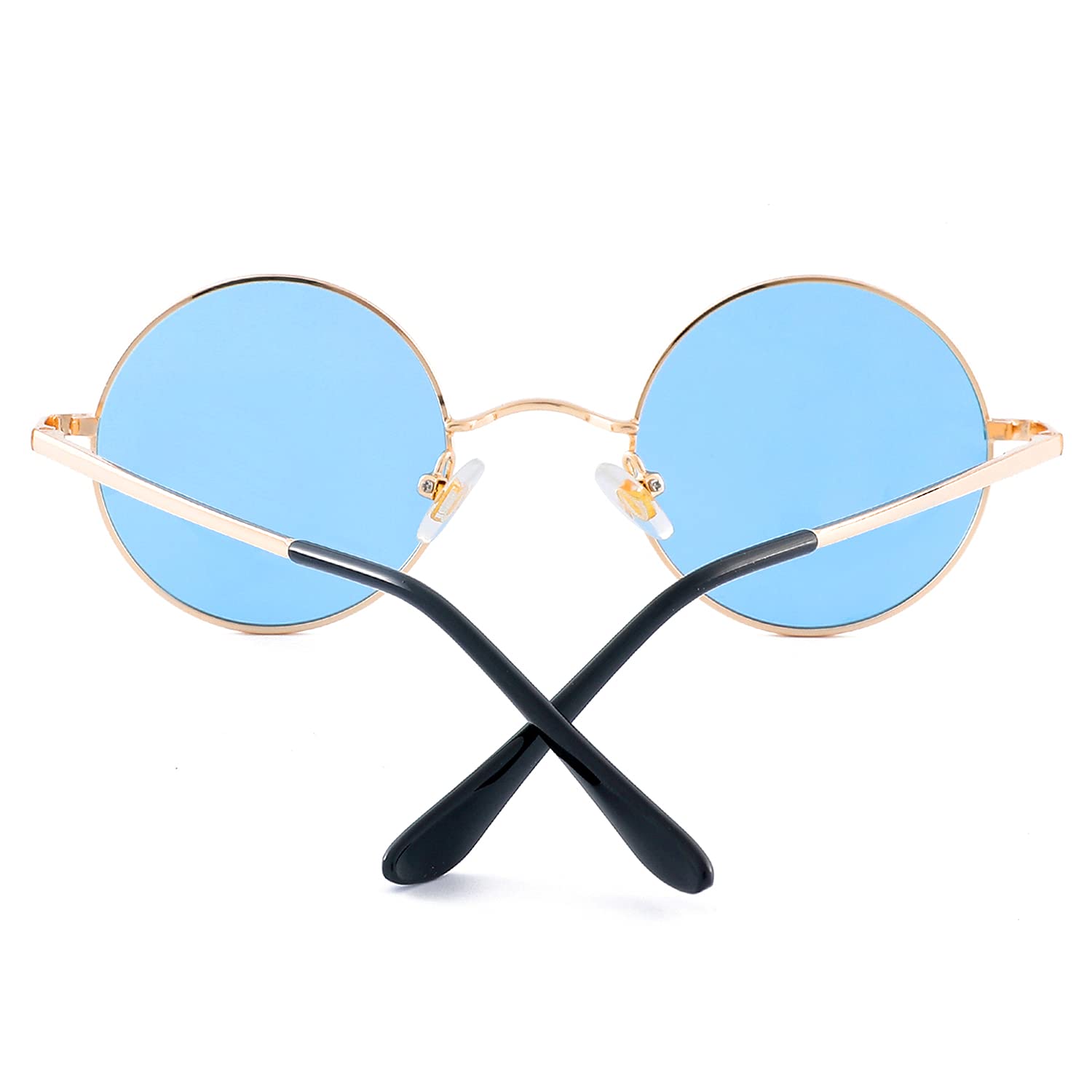 Retro Round Polarized Sunglasses for Women & Men - Small Red Lens Circle Glasses, Hippie Style Sun Shades for Outdoor Activities, Beach, Driving, and Fashion Accessories