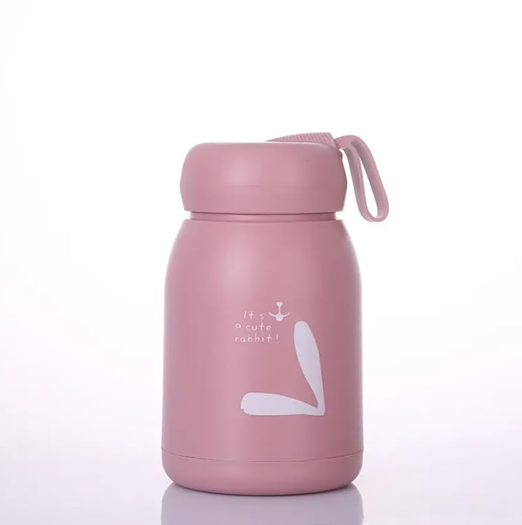 BuntyChiku Mini Glass Water Bottle - 12oz Leakproof Double Walled Insulated Coffee Travel Mug for Hot & Cold Drinks - Perfect for Office, School, Hiking, Picnics & Daily Commute