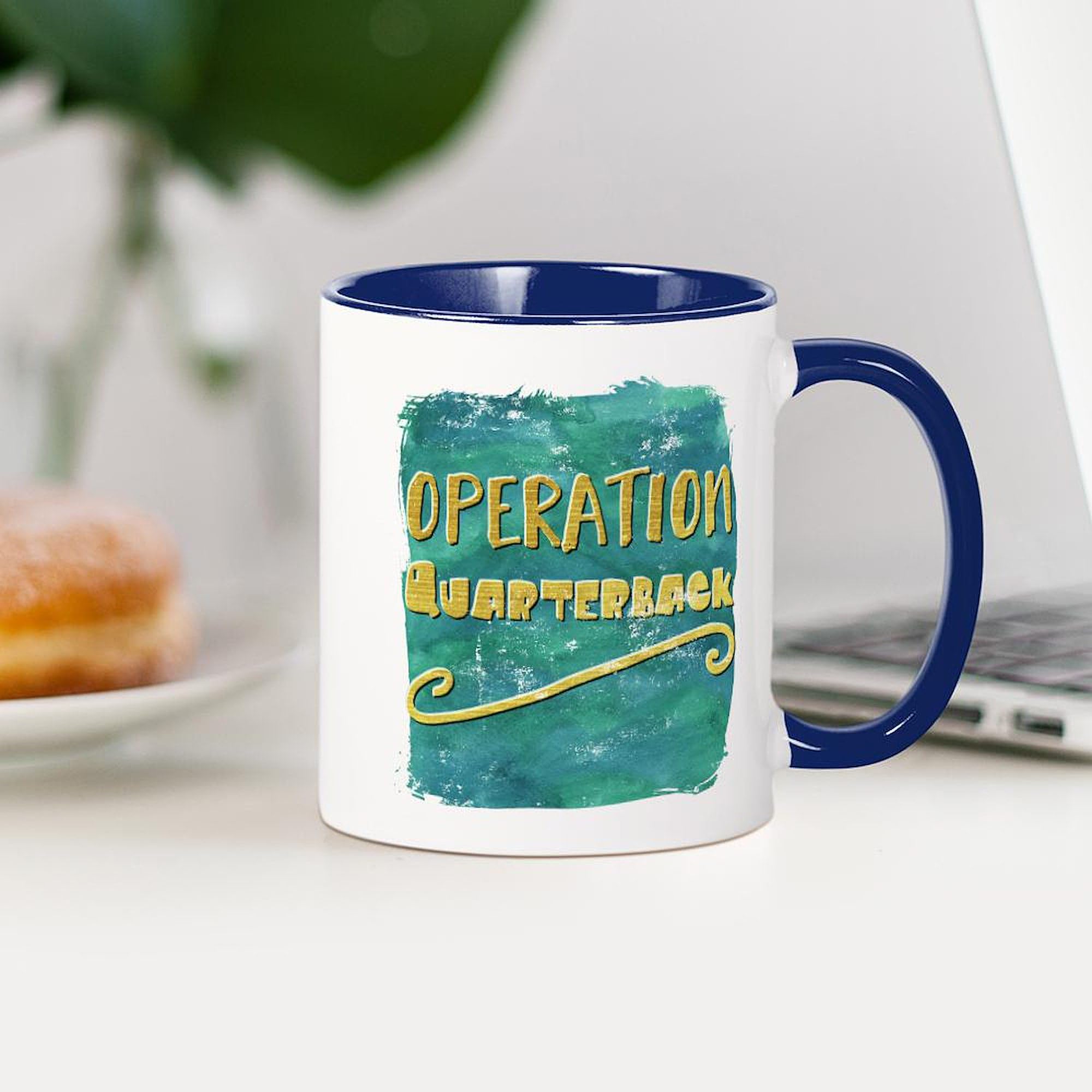 Operation Quarterback 11 oz Ceramic Coffee Mug (325 ml) - Funny Football Gift for Fans, Coaches & Players - Perfect for Game Day, Office & Home Use